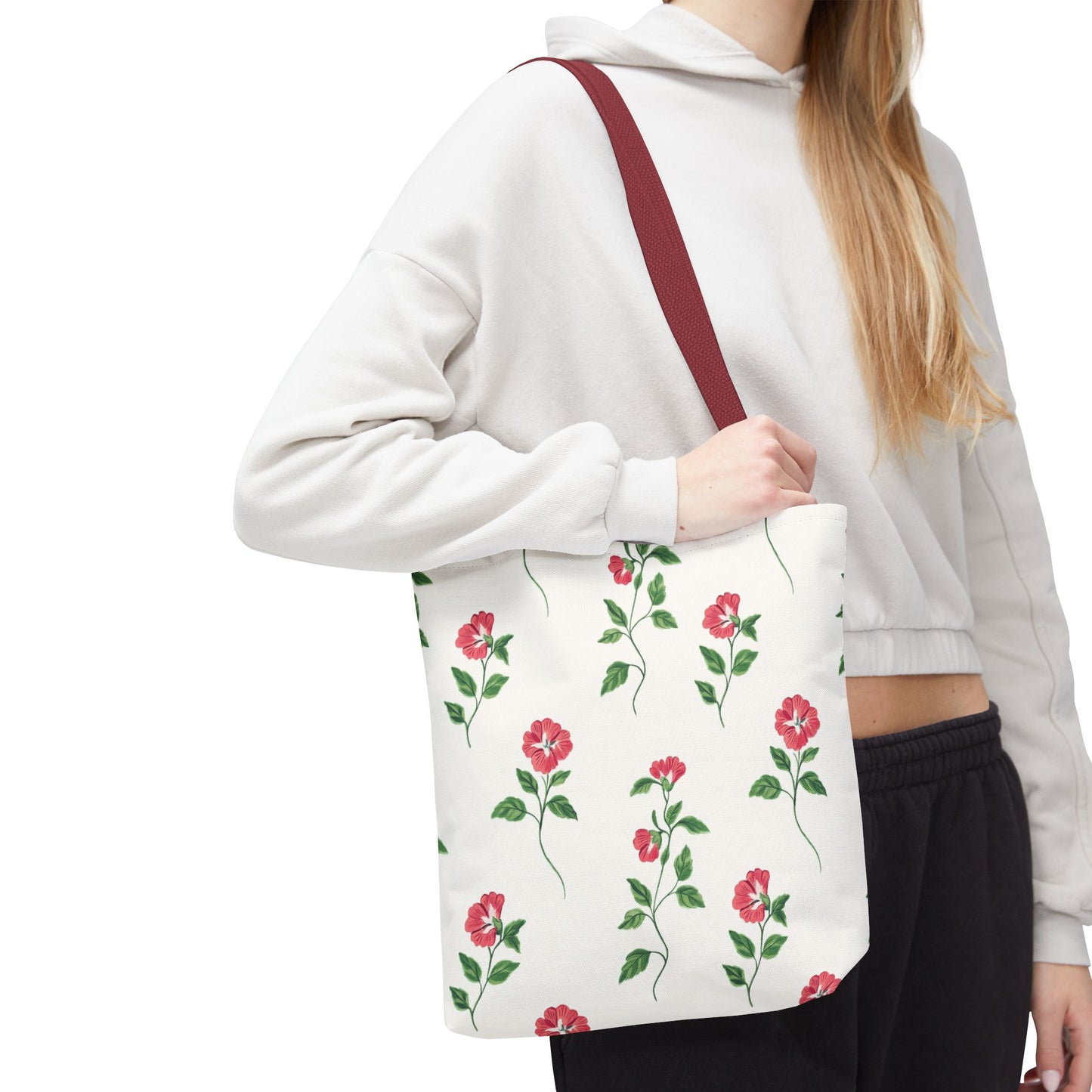 Floral Print Tote Bag - Stylish Everyday Accessory, Beach Bag, Shopping Tote, Gift for Her, Flower Lover's Canvas Bag