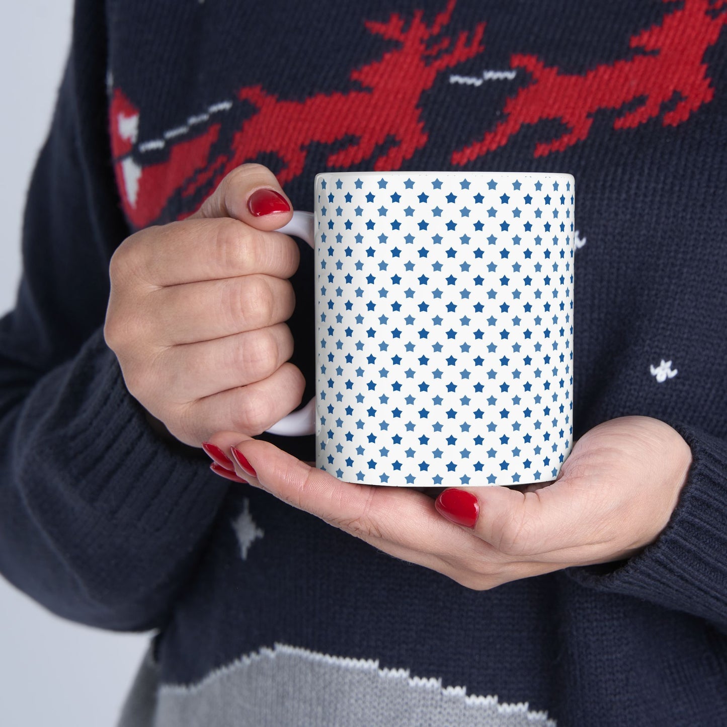 Starry Blue Ceramic Mug, Cute Coffee Cup, Gift for Her, Birthday Gift, Cozy Home Decor, Inspirational Drinkware