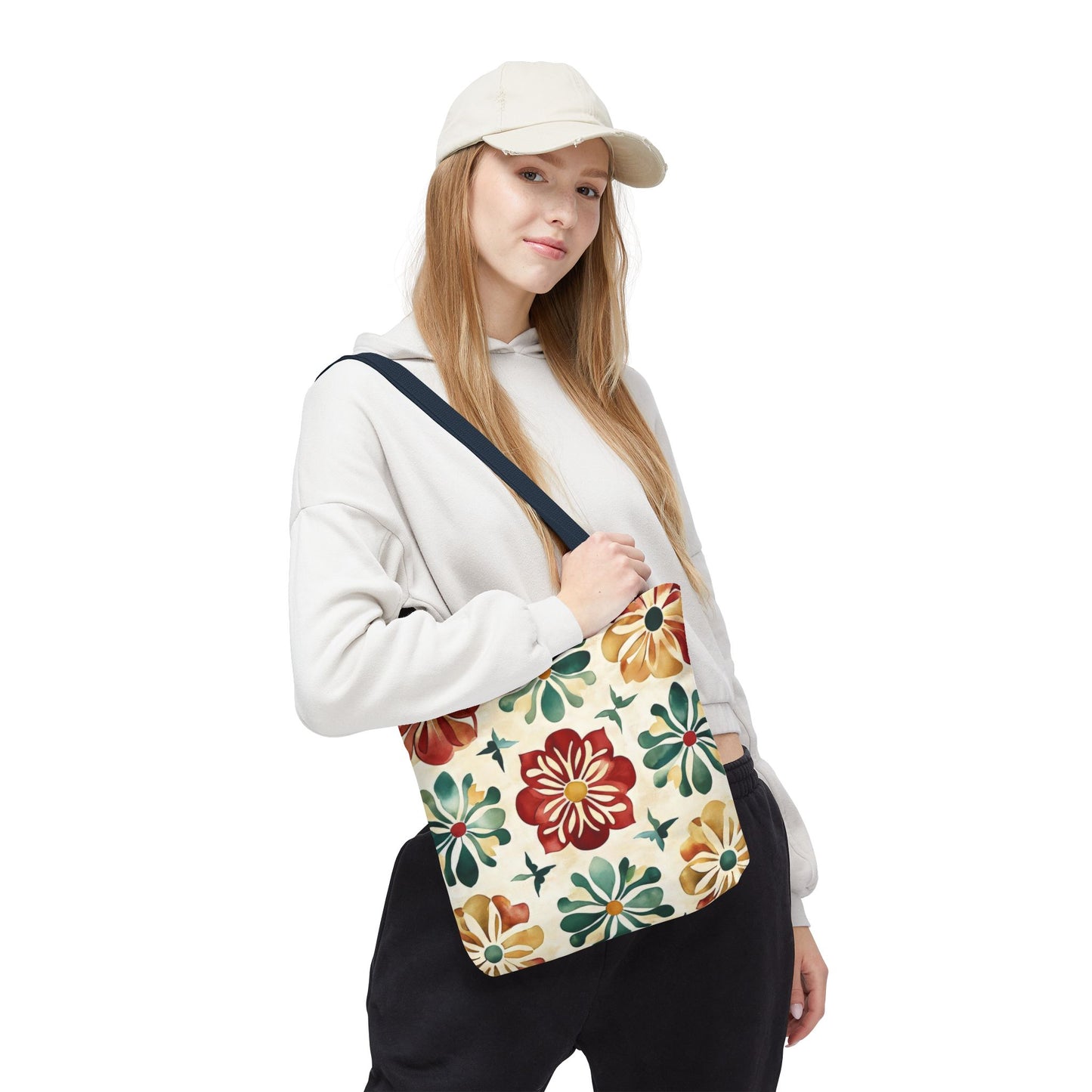 Boho Floral Tote Bag, Stylish Canvas Shopper, Eco-Friendly Bag, Beach, Travel, Grocery, Gift for Her