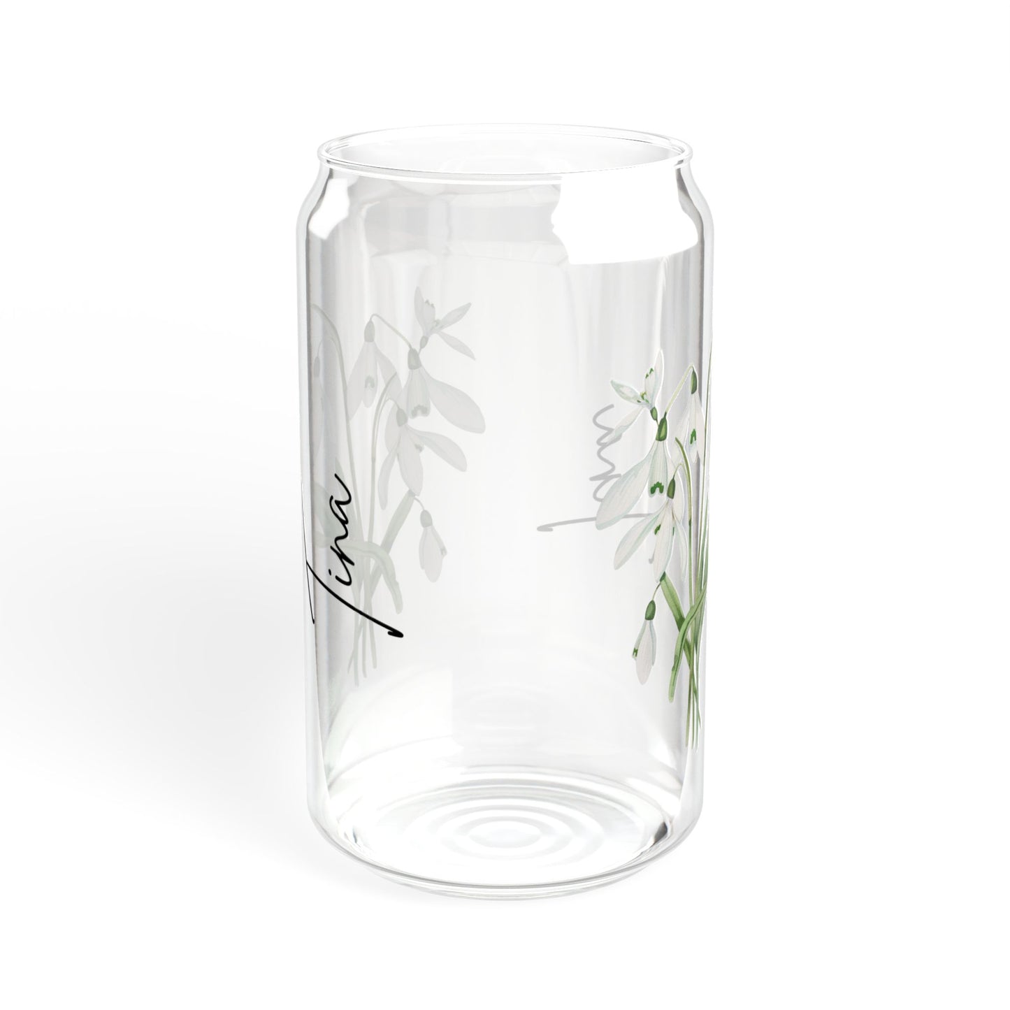 Floral Sipper Glass, 16oz - Eco-Friendly Drinkware for Home, Gifts, Coffee Lovers, Floral Design, Sustainable Glass