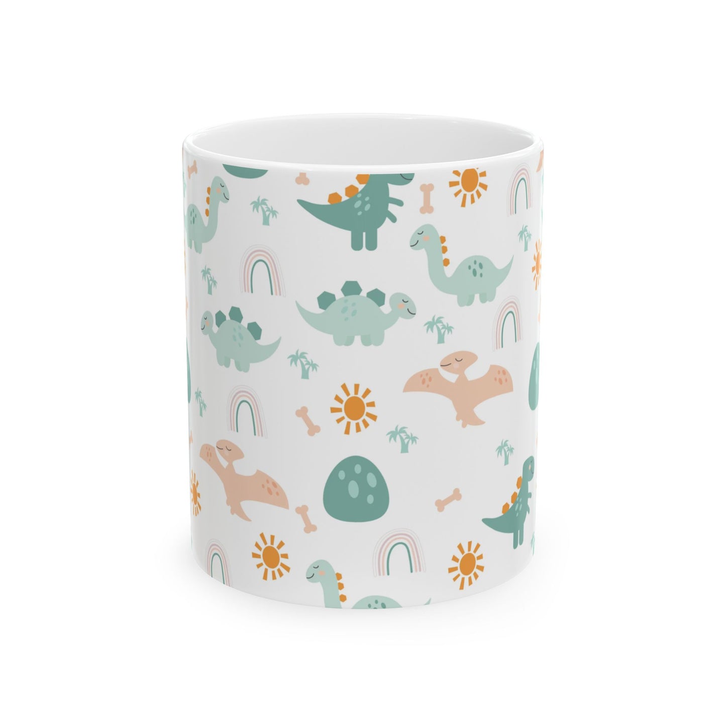 Whimsical Dinosaur Ceramic Mug - Fun Kids Drinkware | 11oz & 15oz