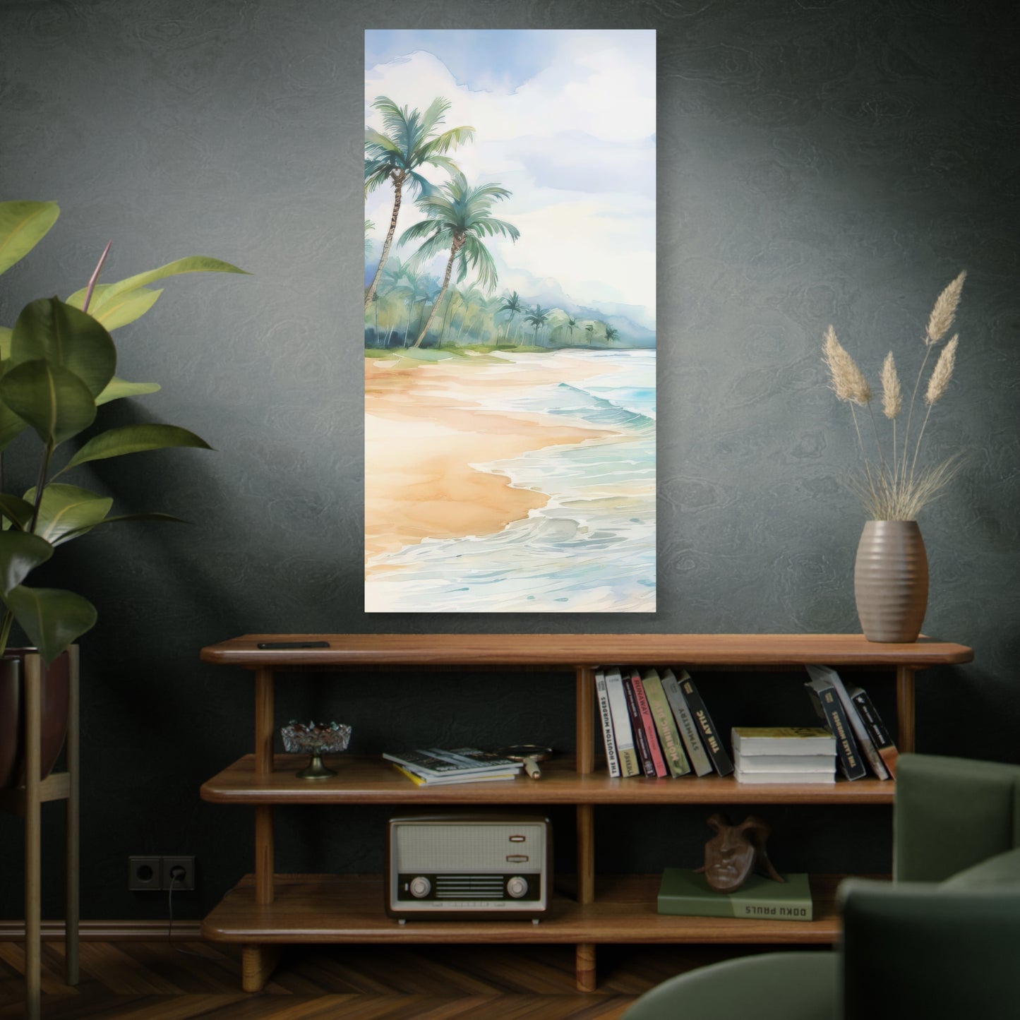 Beach Vibes Wall Art, Coastal Canvas Print, Tropical Decor, Ocean Scene Artwork, Home Decor, Gift for Beach Lovers, Summer Wall Art