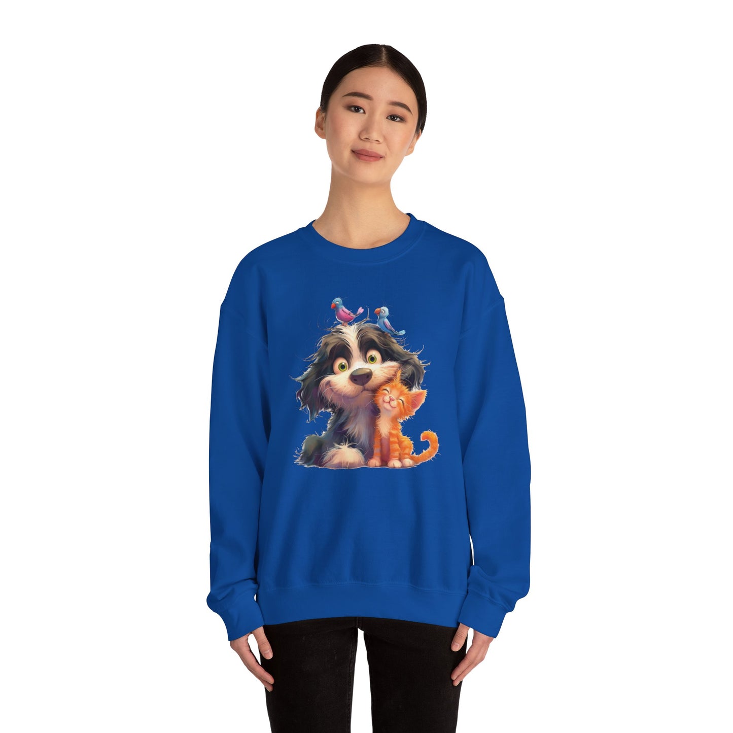 Cozy Pet Lovers Sweatshirt, Cute Animal Crewneck, Gift for Cat Dog Mom, Funny Pet Sweatshirt, Relaxed Fit Unisex Top
