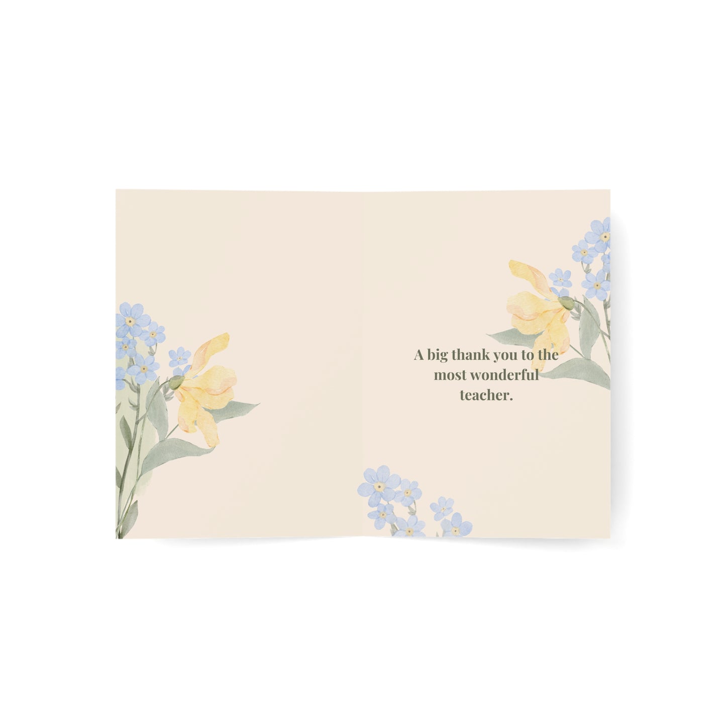 Thank You Teacher Greeting Cards - Floral Design, Bulk Cards for Appreciation, Summer Thank You Notes, Teacher Gifts, School Year End