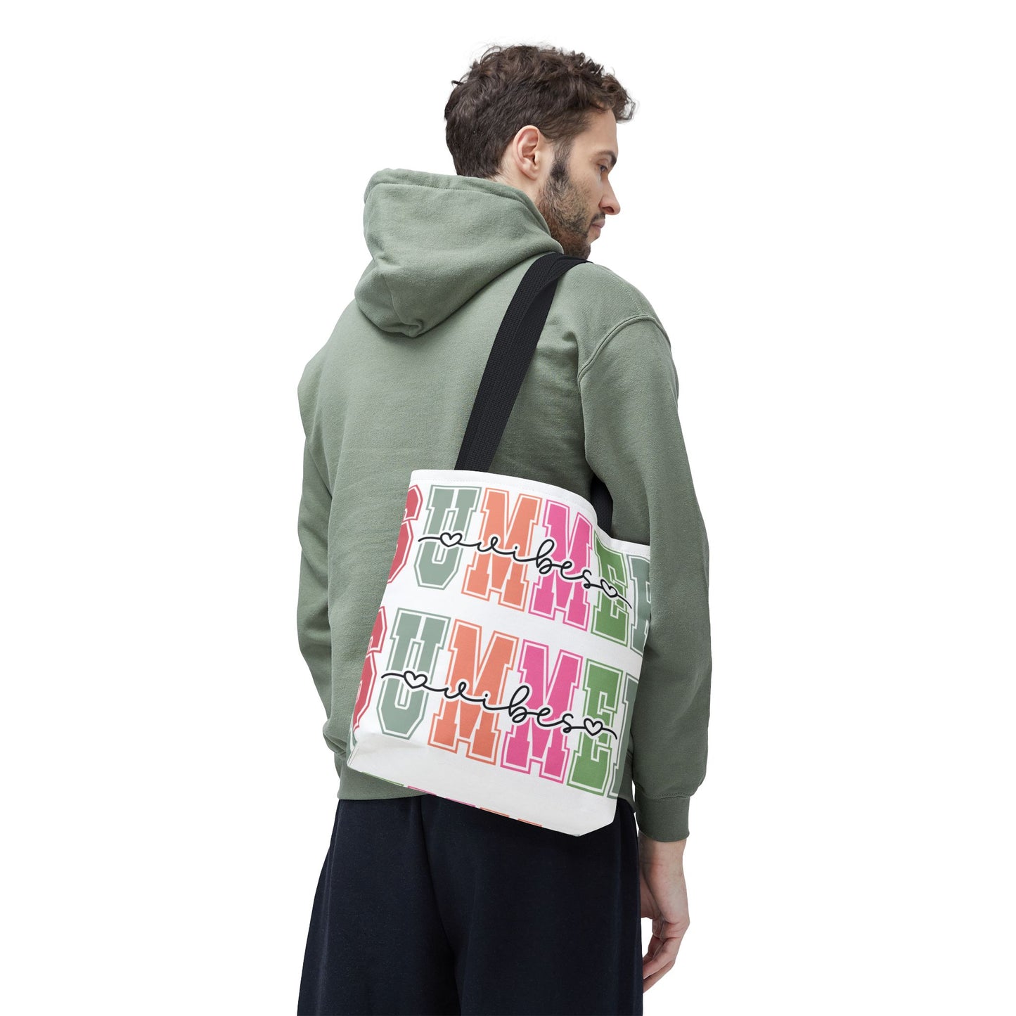 Colorful Summer Vibes Tote Bag, Beach Bag, Shopping Tote, Eco-Friendly Carryall, Vacation Essentials