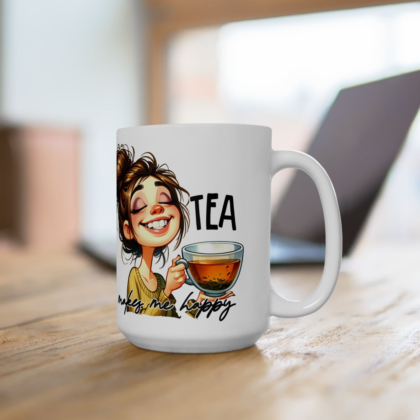 Whimsical Ceramic Mug for Coffee Lovers, Unique Gift Idea, Cute Artwork, Everyday Use, Fun Home Decor