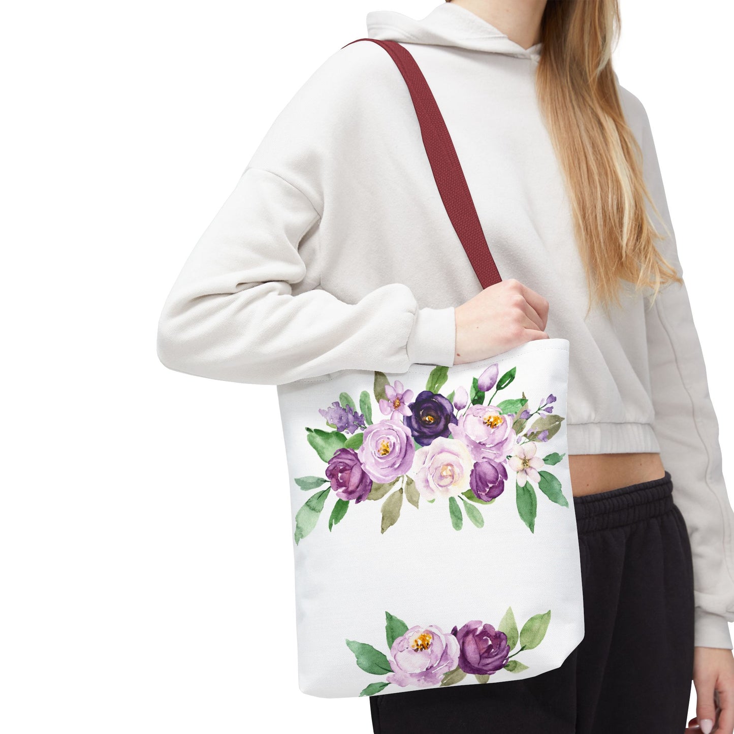 Floral Tote Bag, Stylish Market Bag, Spring Gift, Eco-Friendly Shopping Bag, Flower Print, Birthday Present, Lightweight Carryall
