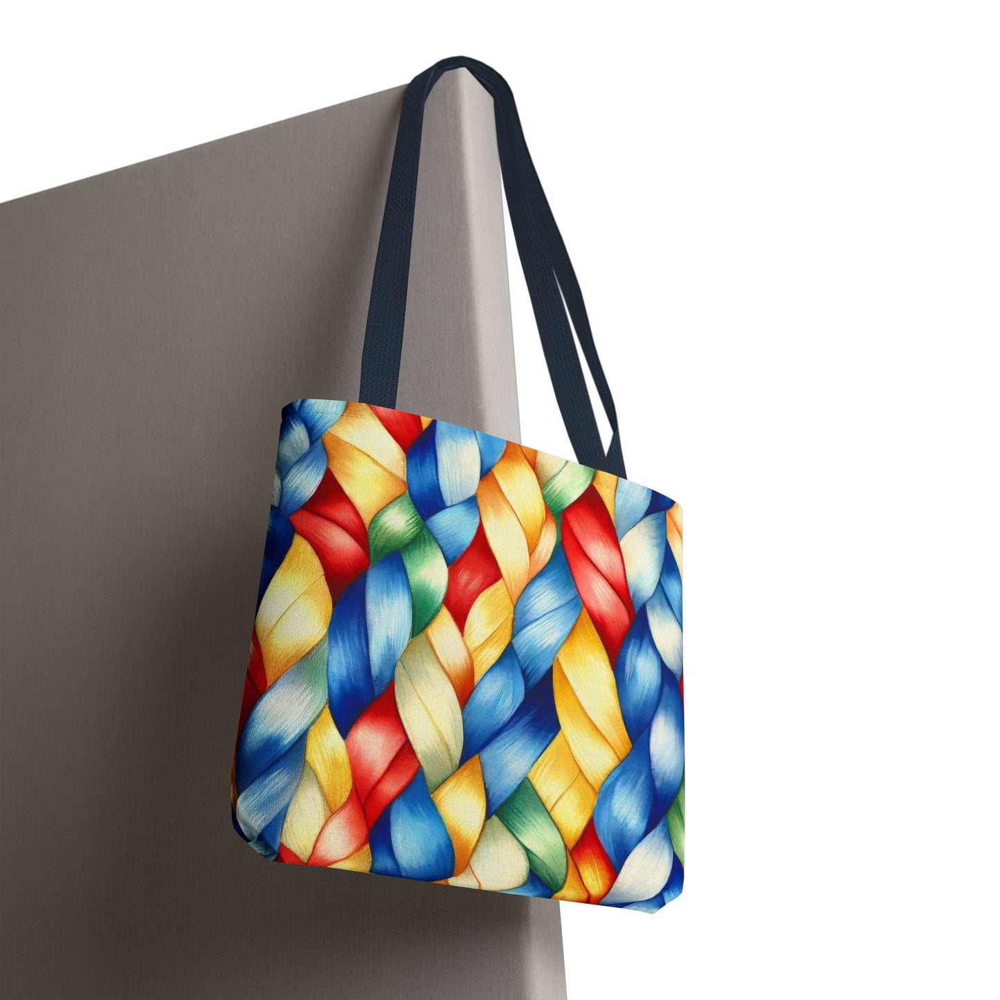 Colorful Woven Tote Bag - Vibrant Art Print, Eco-Friendly Carry-All, Shopping Bag, Beach Bag, Gift for Friends