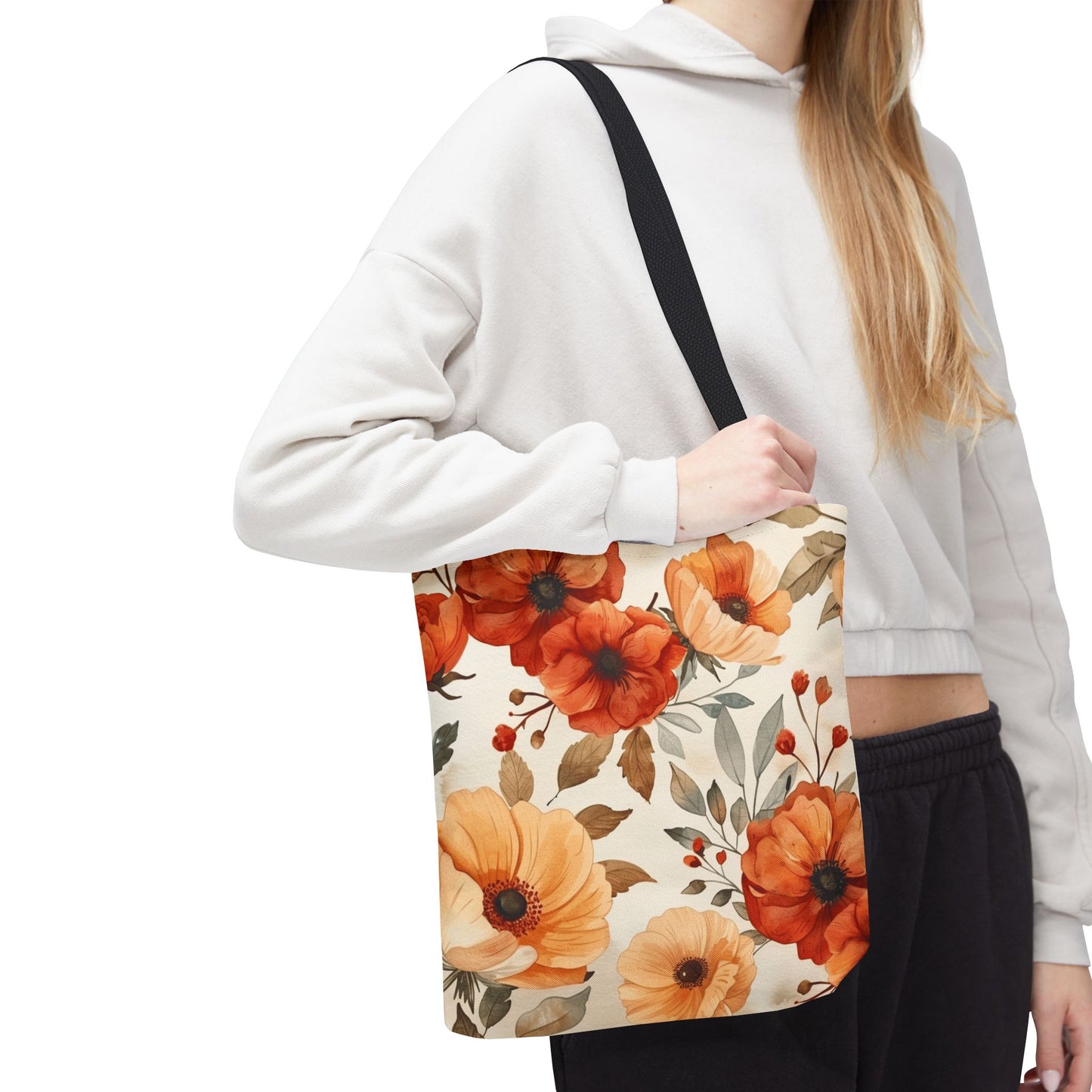 Floral Tote Bag - Boho Chic Reusable Shopping Bag, Gift for Her, Summer Beach Bag, Eco-Friendly Carryall, Everyday Handbag