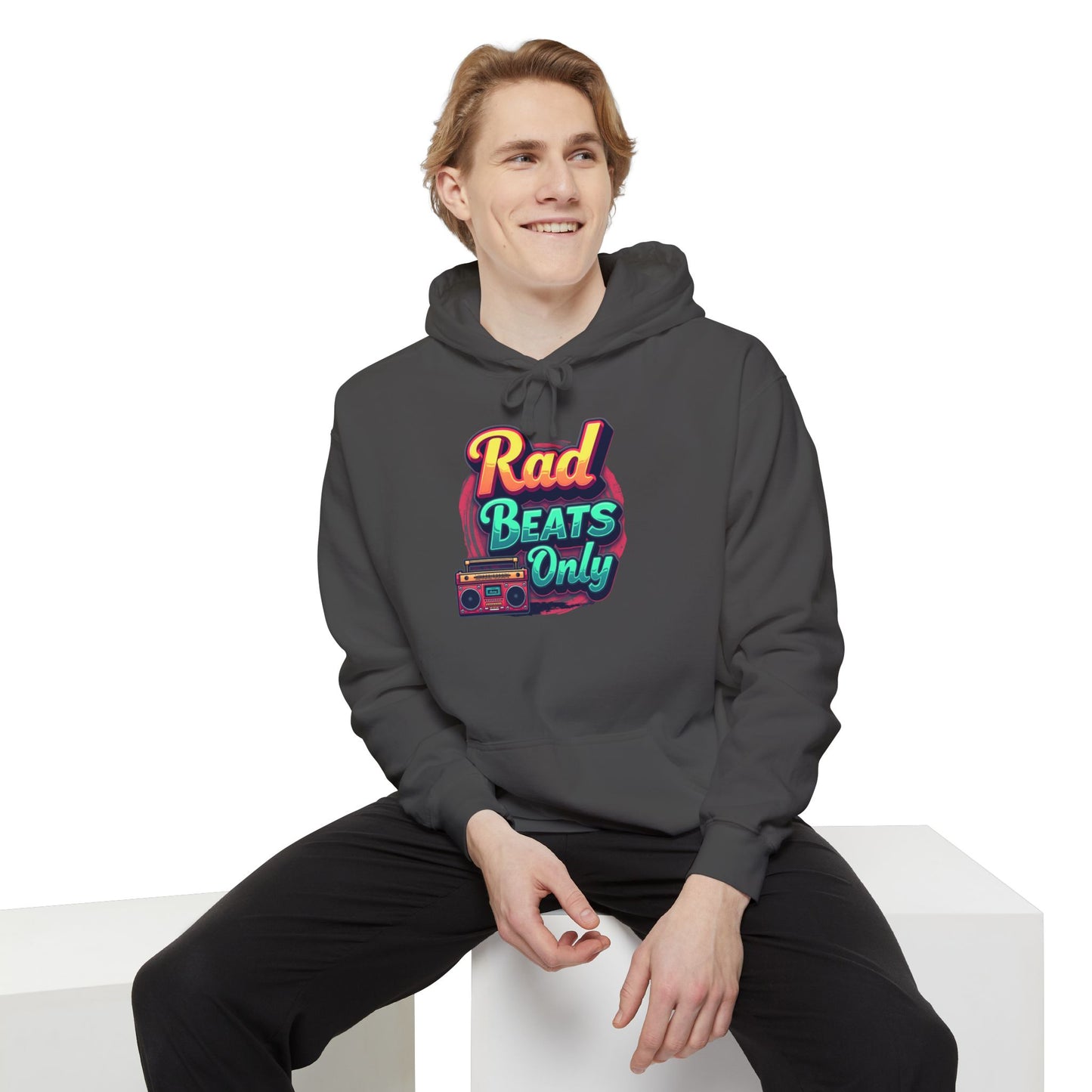 Rad Beats Unisex Hoodie, Music Lover Gift, Fun Retro Apparel, Unique Streetwear, Perfect for Casual Outfits