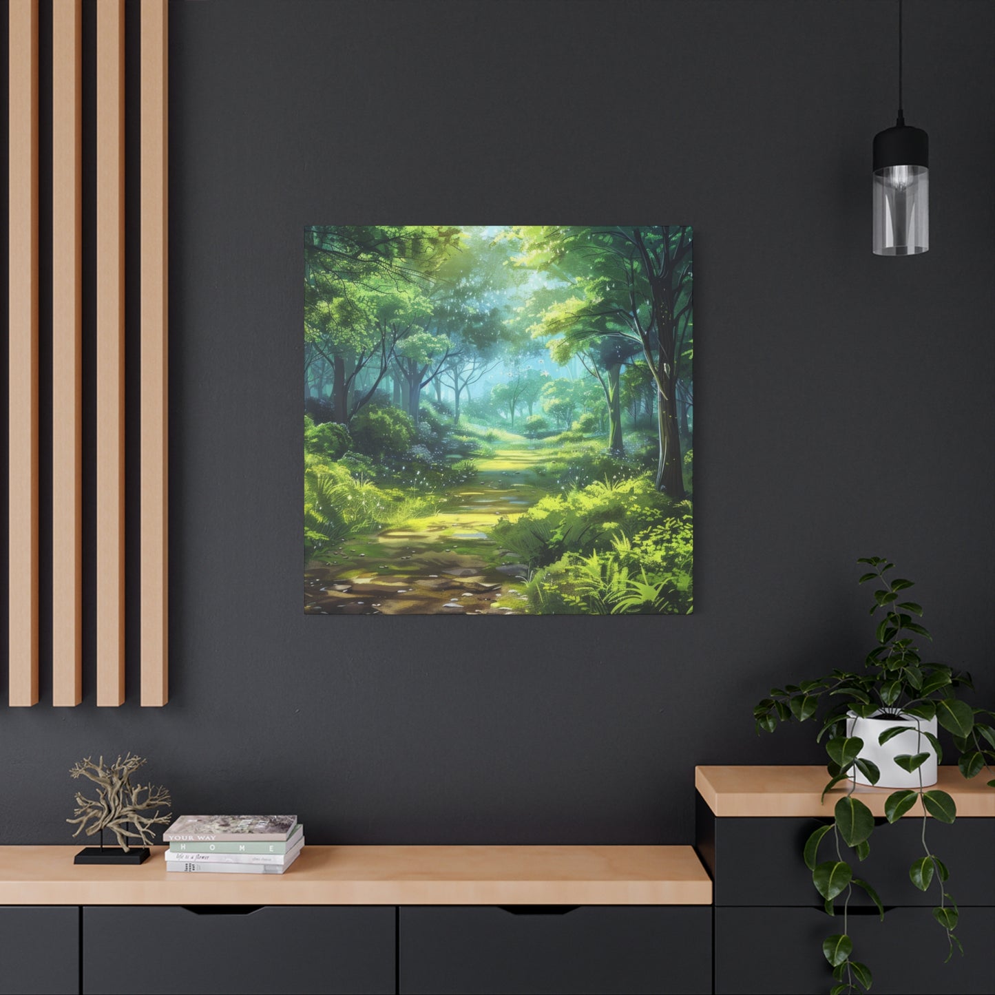 Serene Forest Canvas Print, Nature Wall Art, Home Decor, Gift for Nature Lovers, Eco-Friendly Artwork, Meditation Decoration