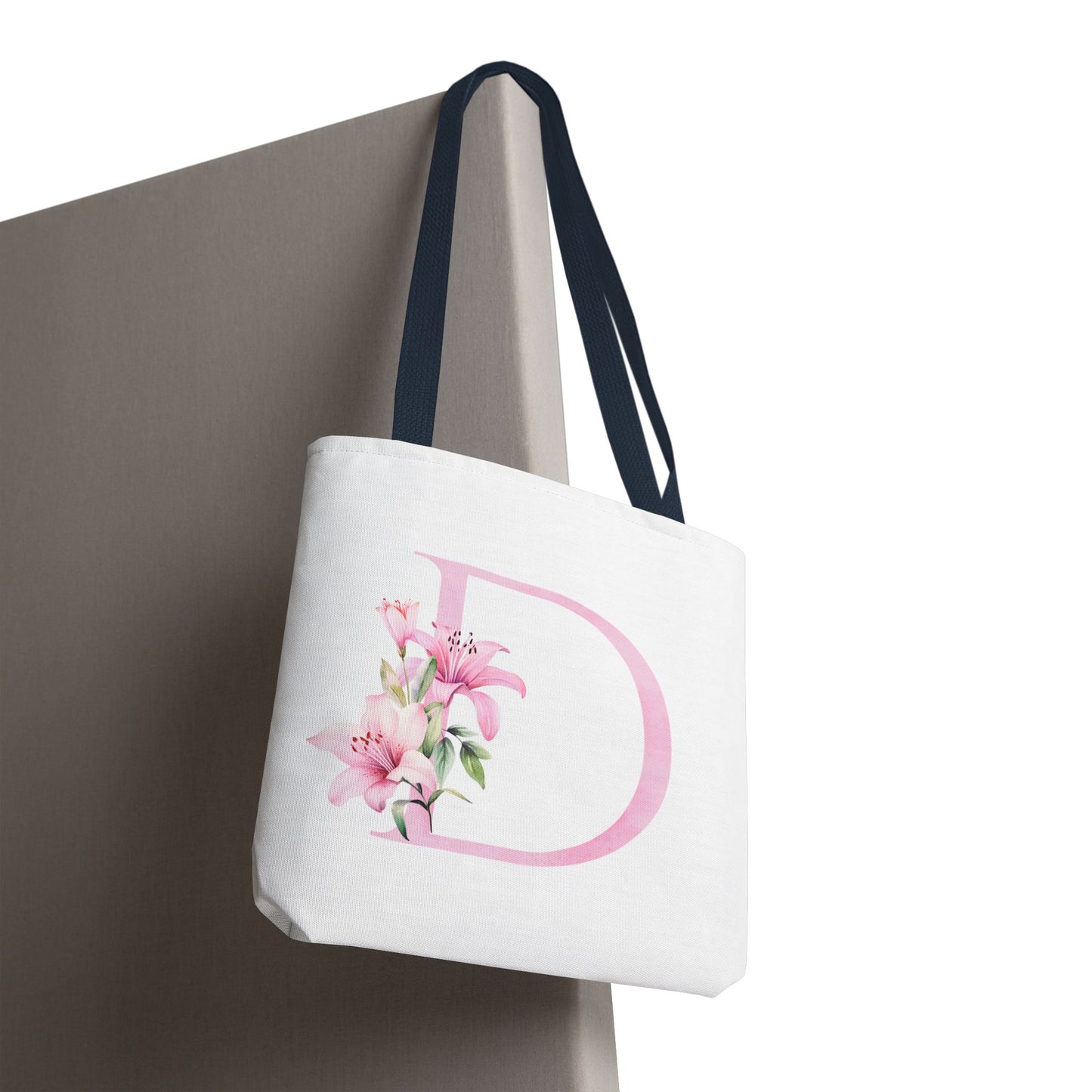 Personalized Floral Tote Bag, Custom Initial Tote, Eco-Friendly Shopping Bag, Gift for Her, Monogrammed Bag