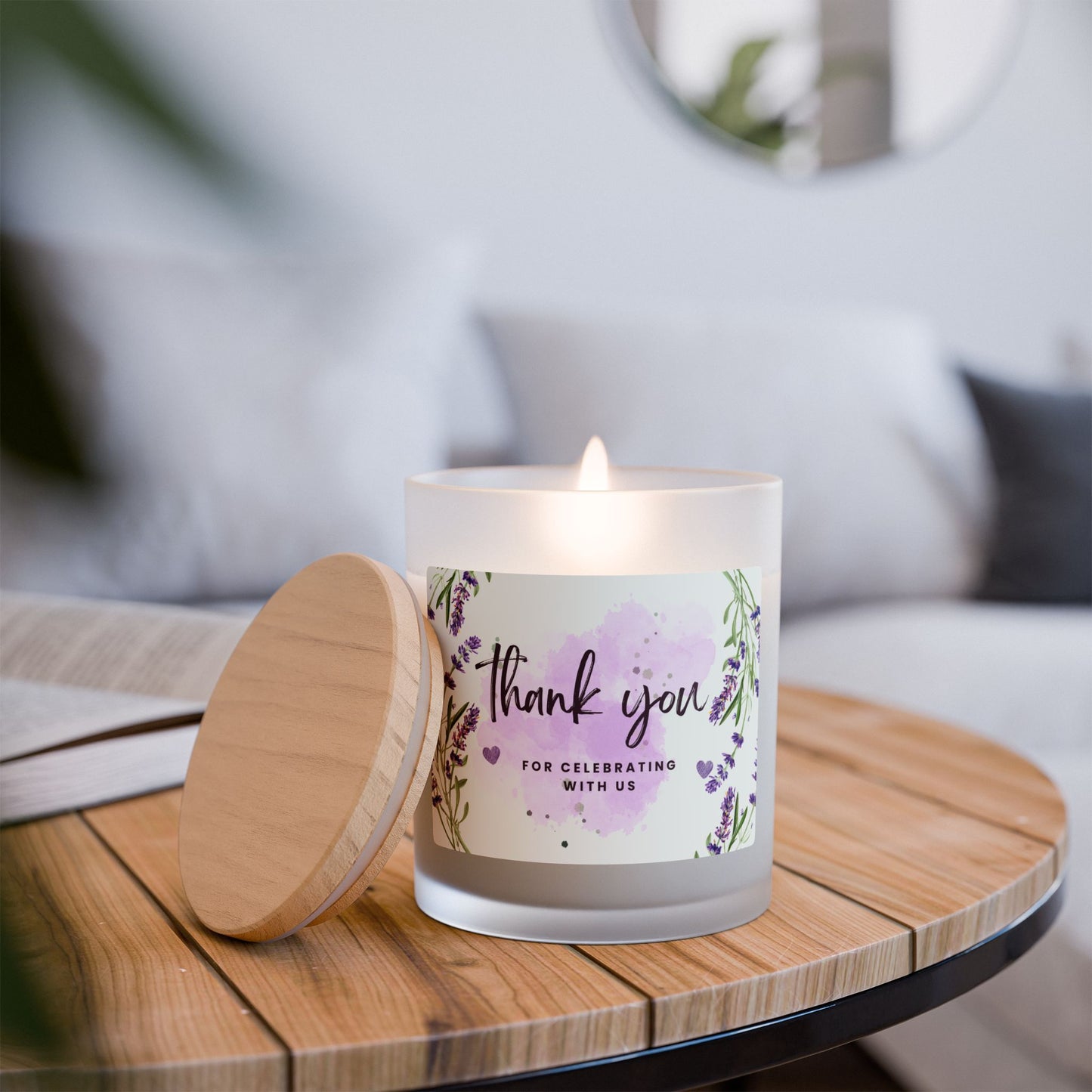 Personalized Thank You Candle - Frosted Glass 11oz