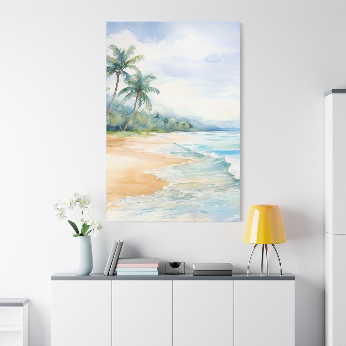 Beach Vibes Wall Art, Coastal Canvas Print, Tropical Decor, Ocean Scene Artwork, Home Decor, Gift for Beach Lovers, Summer Wall Art