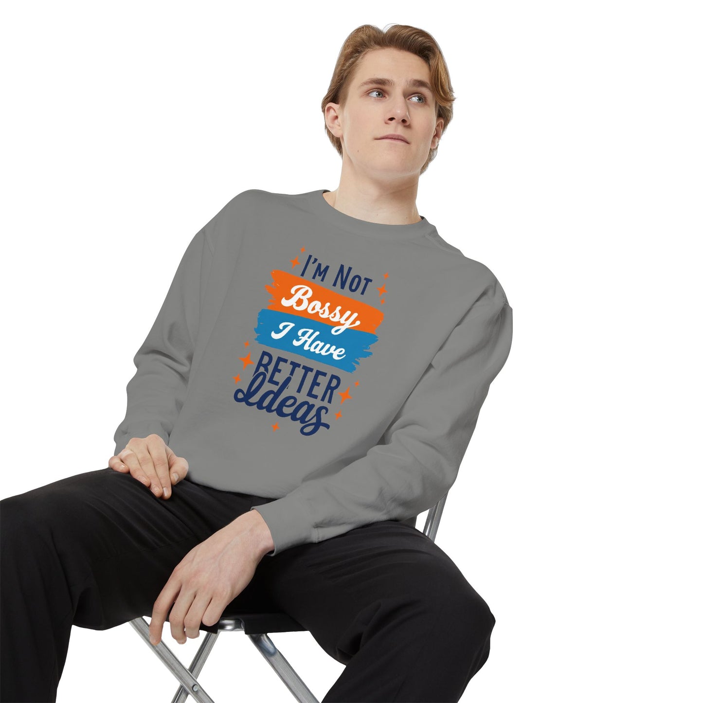 Bossy Ideas Unisex Sweatshirt - Cozy Gift for Friends, Funny Casual Wear, Unique Birthday Present, Relaxed Fit, Cool Motivational Apparel