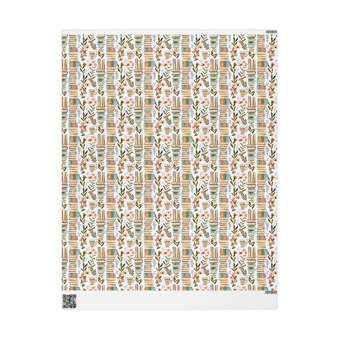 Whimsical Book-Themed Wrapping Paper, Floral Gift Wrap, Eco-Friendly Packaging, Book Lovers Gift, Literary Decor, Birthday Wrapping