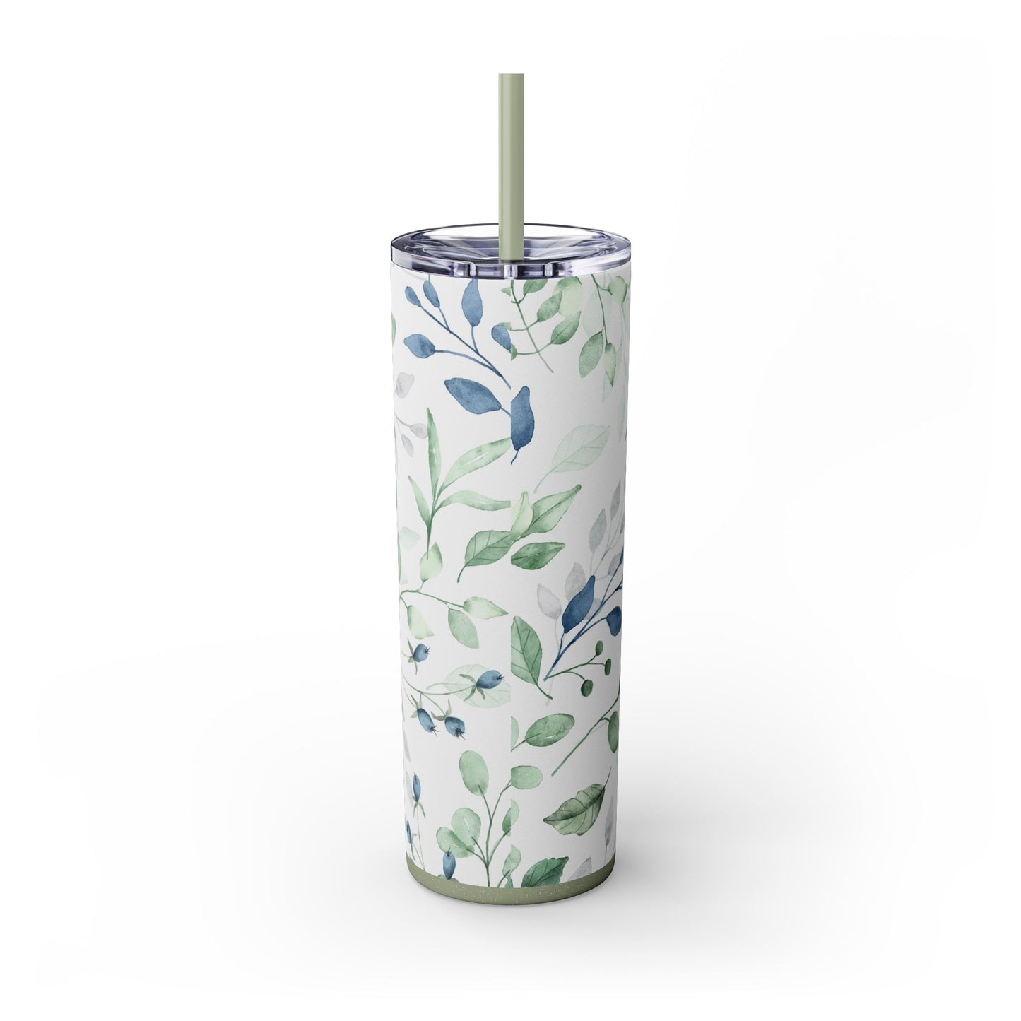 Floral Skinny Tumbler, 20oz Stainless Steel Travel Mug, Eco-Friendly Drinkware, Gift for Her, Summer Hydration, Botanical Design