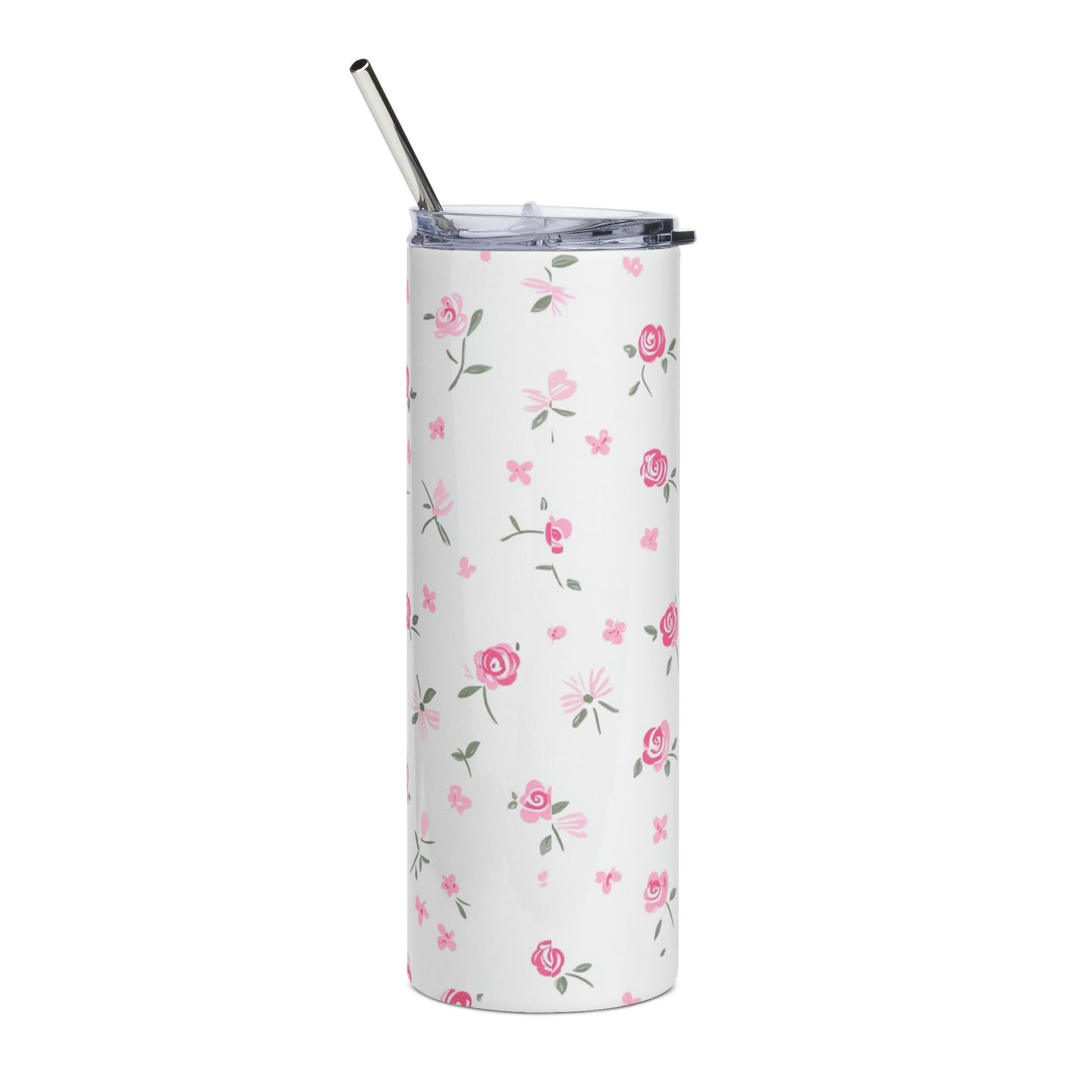 Floral Stainless Steel Tumbler, 20oz - Insulated Drinkware, Travel Mug, Gift for Her, Perfect for Coffee Lovers, Summer Parties