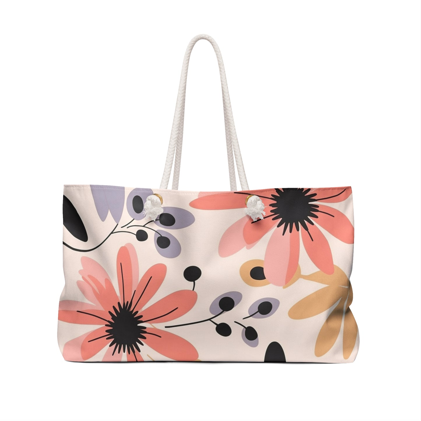 Floral Weekender Bag, Travel Tote, Beach Bag, Overnight Bag, Floral Design, Summer Accessories