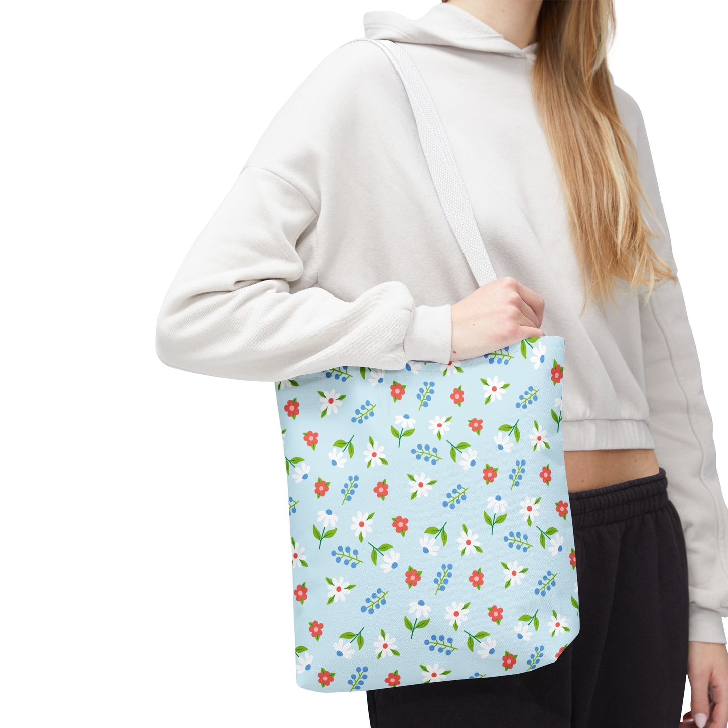 Floral Tote Bag, Spring Style, Eco-Friendly Shopping Bag, Gift for Her, Reusable Grocery Tote, Bright Floral Design