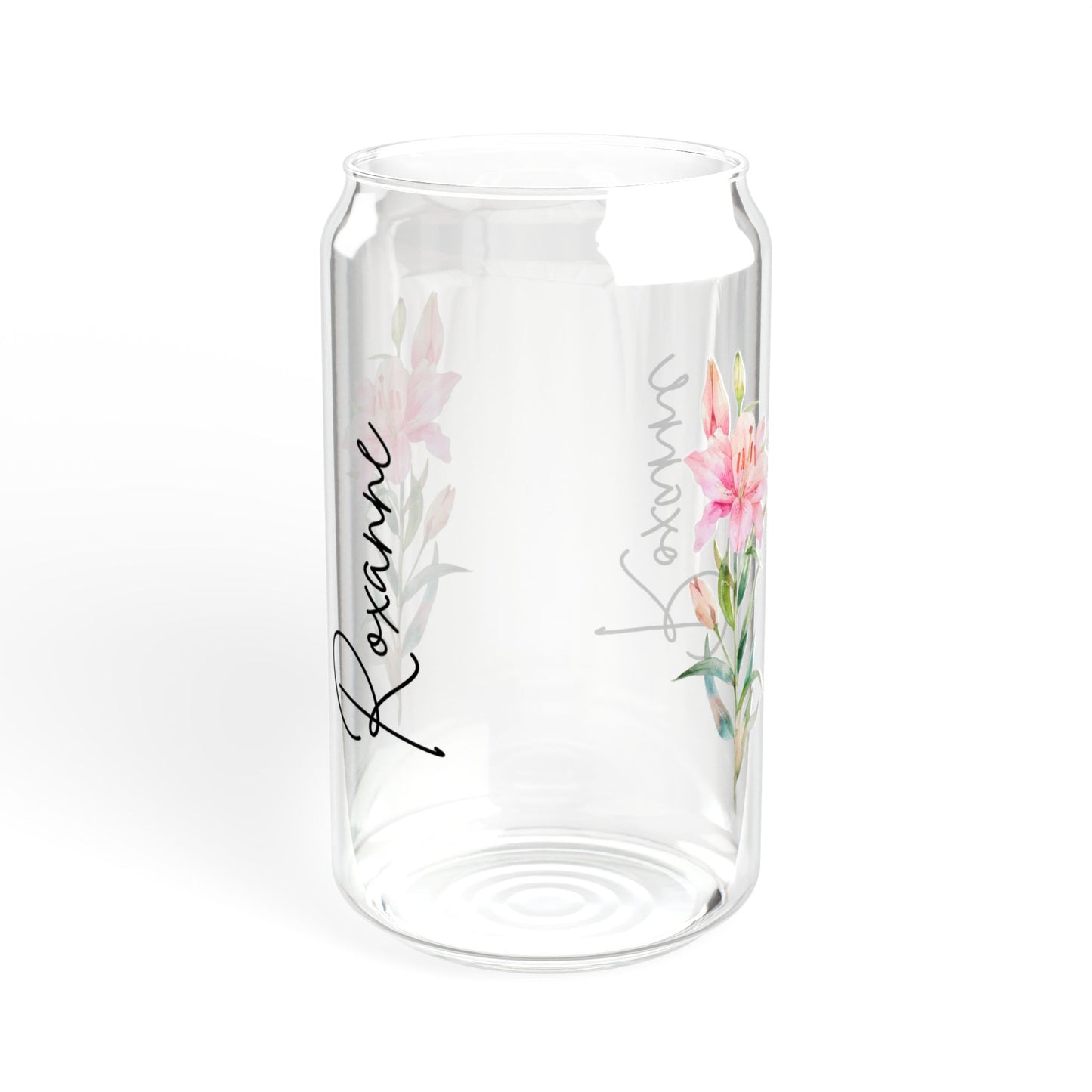 Personalized Floral Sipper Glass - 16oz, Custom Drinkware, Eco-Friendly Straw, Perfect Gift for Her, Floral Decor