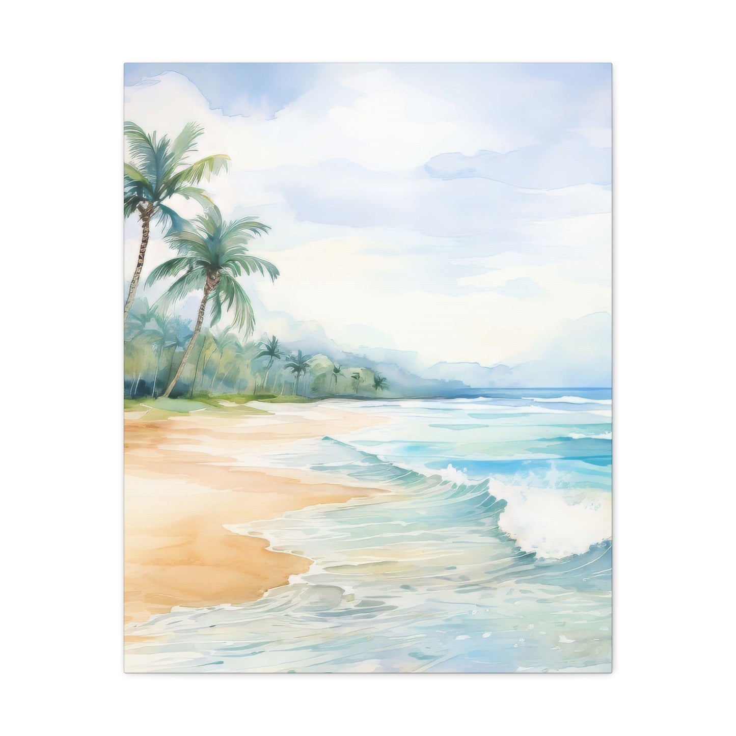 Beach Vibes Wall Art, Coastal Canvas Print, Tropical Decor, Ocean Scene Artwork, Home Decor, Gift for Beach Lovers, Summer Wall Art