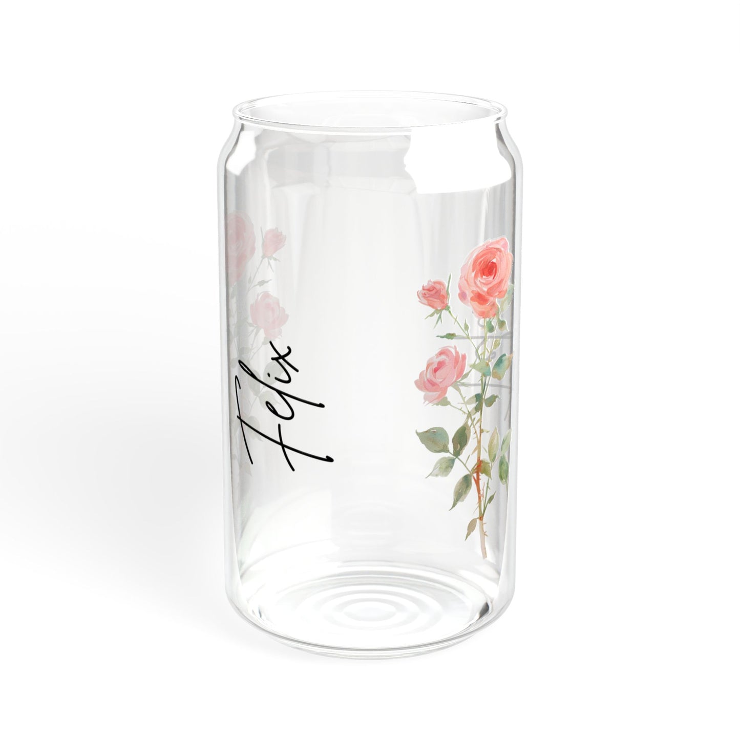 Floral Sipper Glass, 16oz - Perfect for Tea Lovers, Eco-Friendly Drinkware, Summer Picnics, Wedding Gifts, Garden Parties
