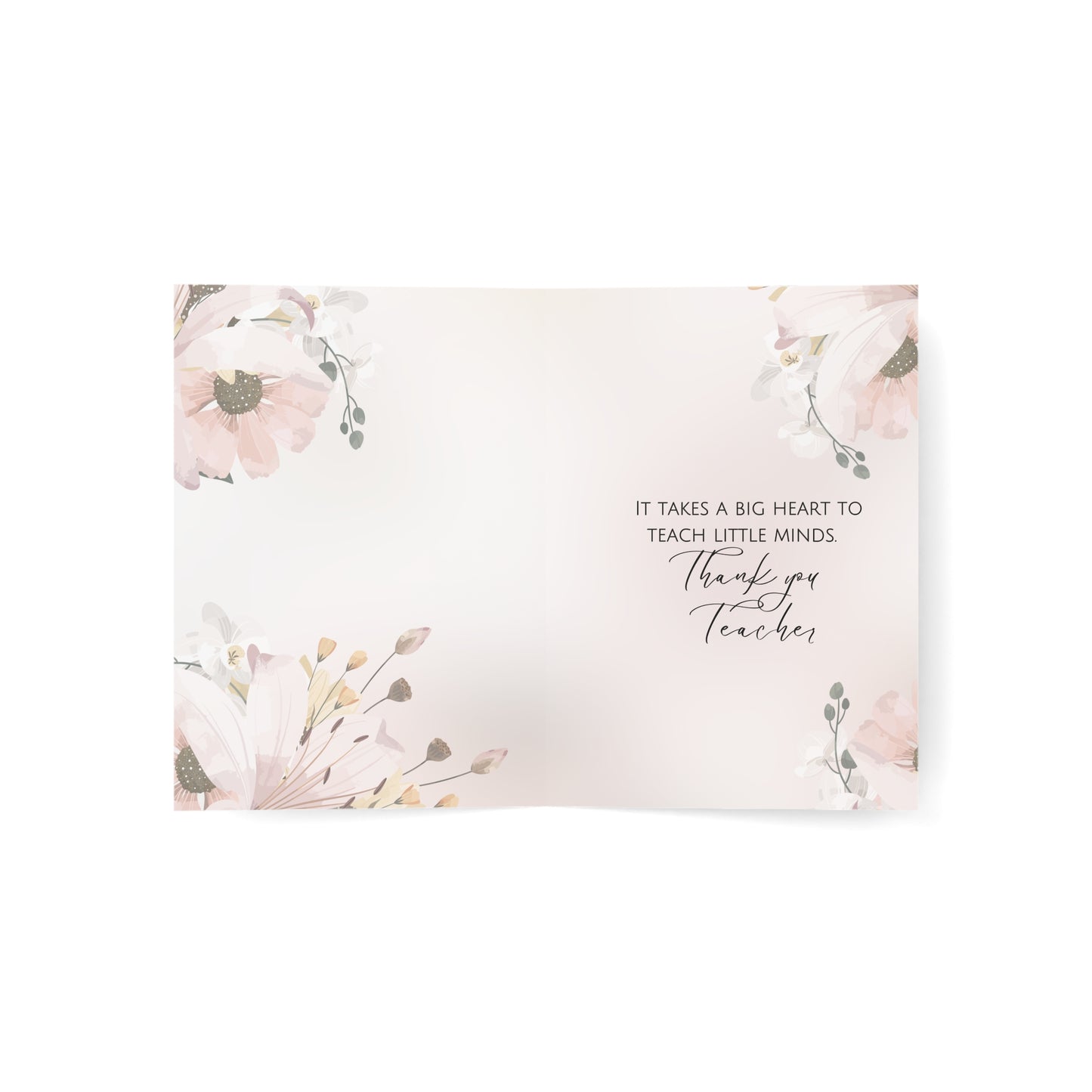 Elegant Floral Greeting Cards for Teachers - Thank You Note Set, Teacher Appreciation, Stationery, Thank You Gift, Educational Celebrations