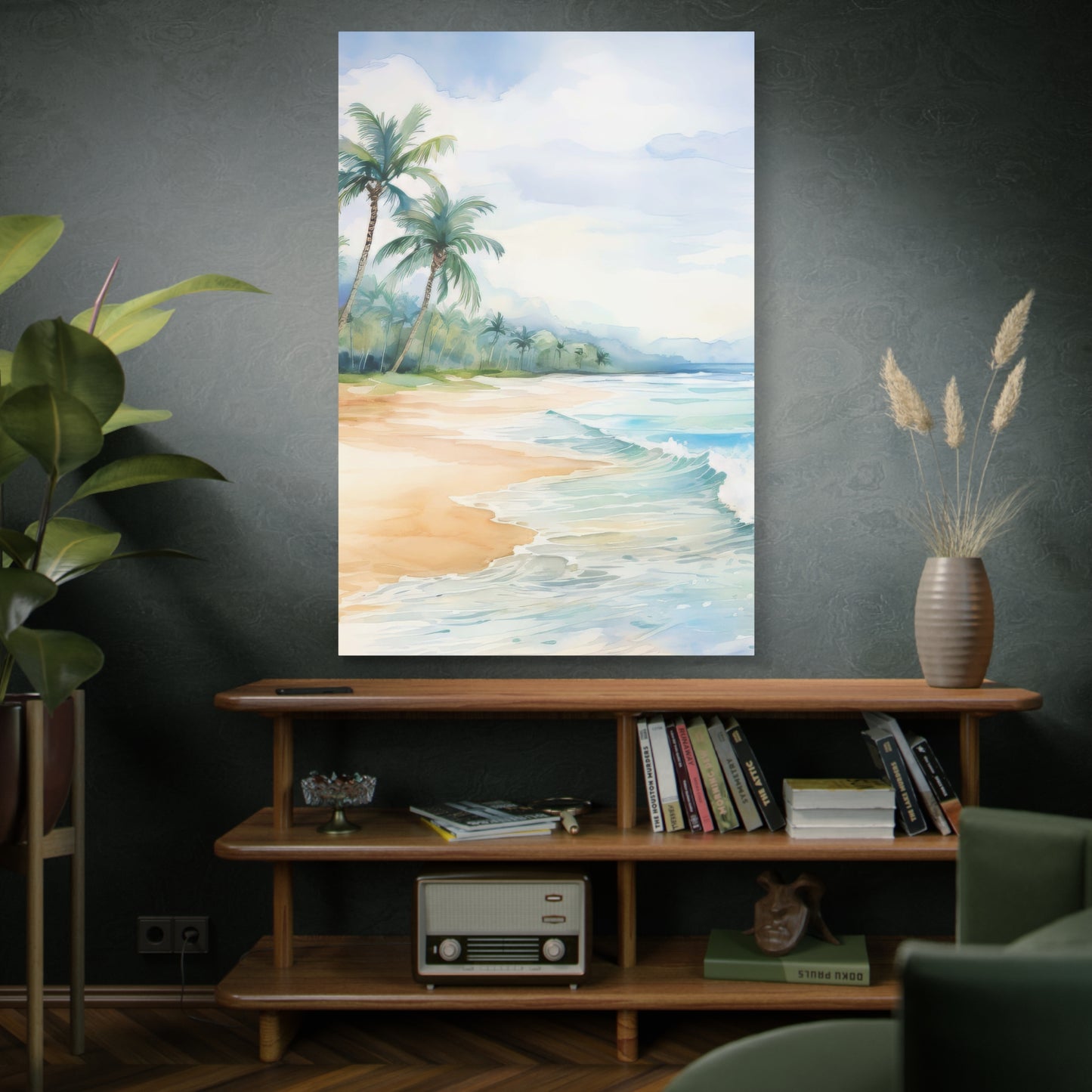 Beach Vibes Wall Art, Coastal Canvas Print, Tropical Decor, Ocean Scene Artwork, Home Decor, Gift for Beach Lovers, Summer Wall Art