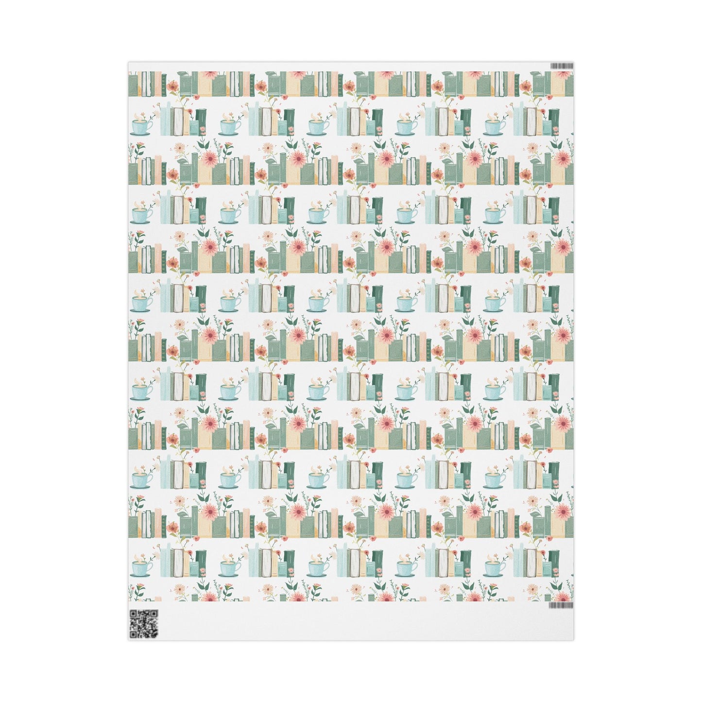Botanical Book Themed Wrapping Paper - Book Lovers Gift Wrap, Floral Gift Paper for Birthdays, Anniversaries, Baby Showers, Literary Parties