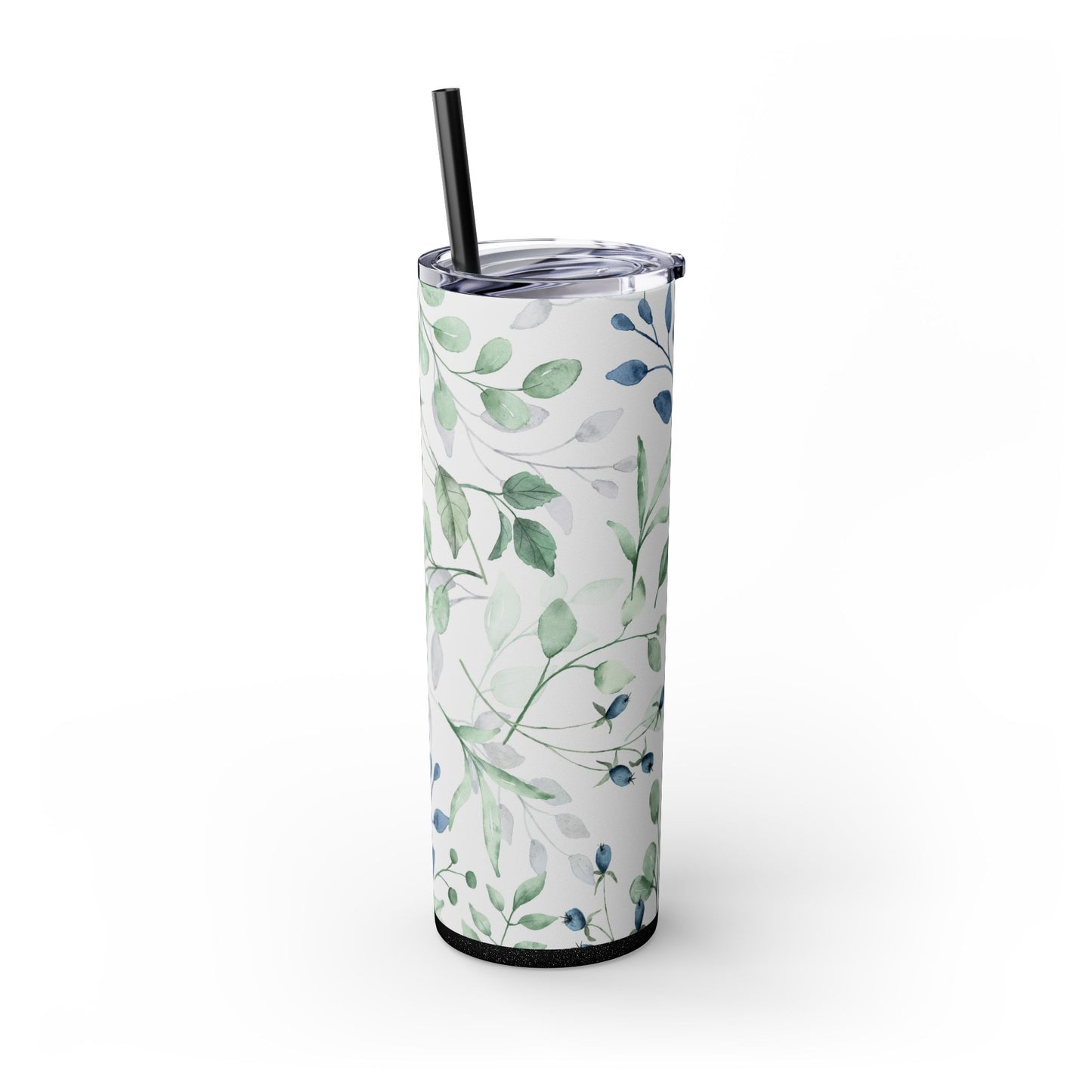 Floral Skinny Tumbler, 20oz Stainless Steel Travel Mug, Eco-Friendly Drinkware, Gift for Her, Summer Hydration, Botanical Design