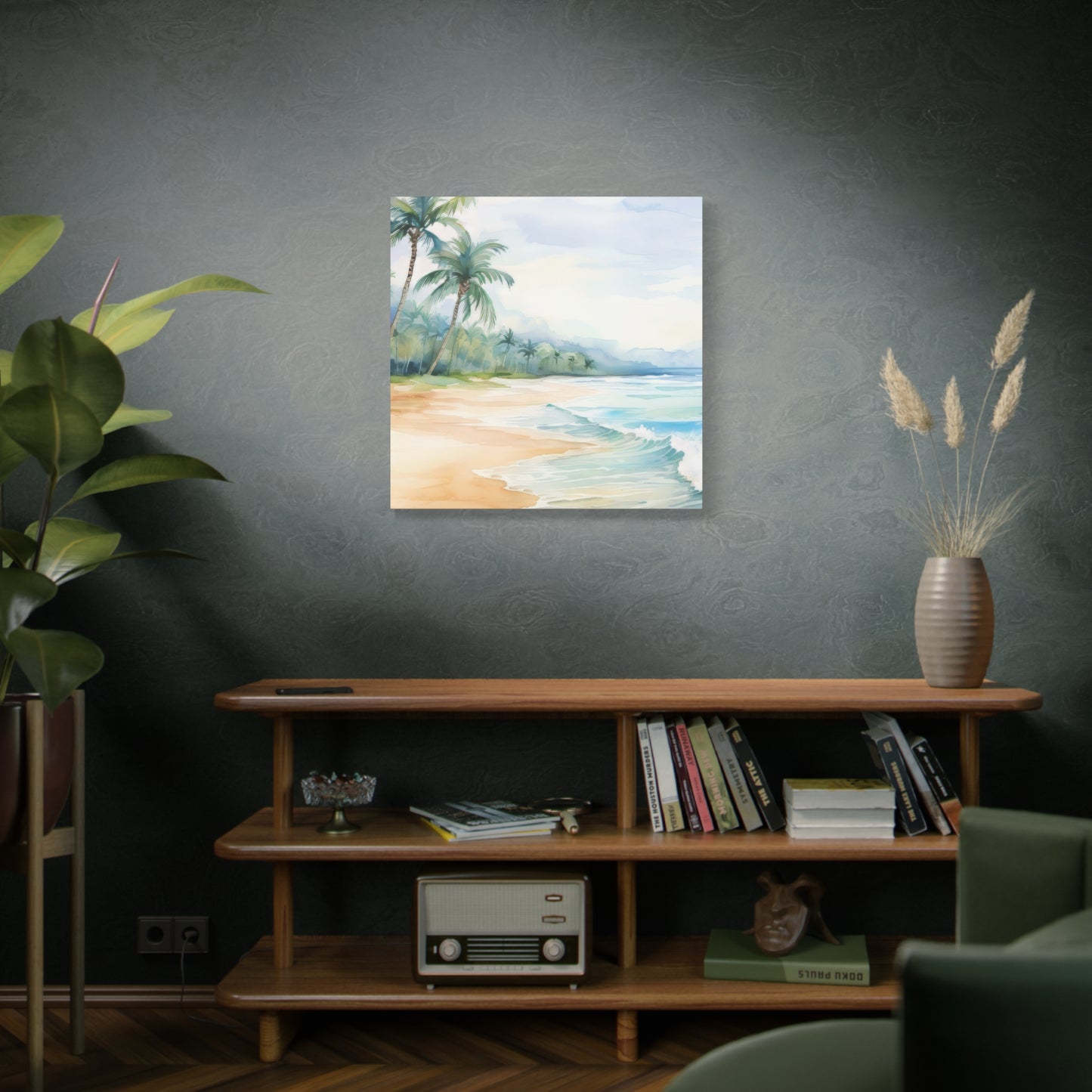 Beach Vibes Wall Art, Coastal Canvas Print, Tropical Decor, Ocean Scene Artwork, Home Decor, Gift for Beach Lovers, Summer Wall Art