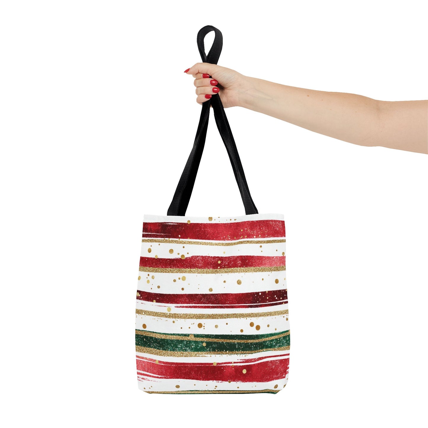 Festive Striped Tote Bag | Holiday Shopper, Gift Bag, Eco-Friendly Bag, Christmas Decor, Everyday Use