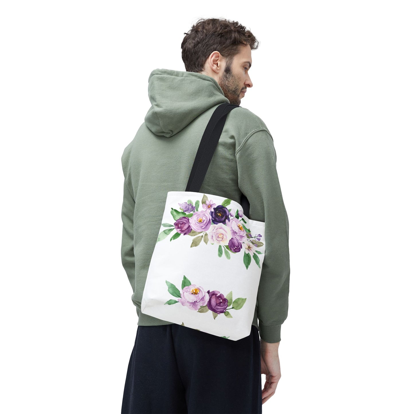 Floral Tote Bag, Stylish Market Bag, Spring Gift, Eco-Friendly Shopping Bag, Flower Print, Birthday Present, Lightweight Carryall