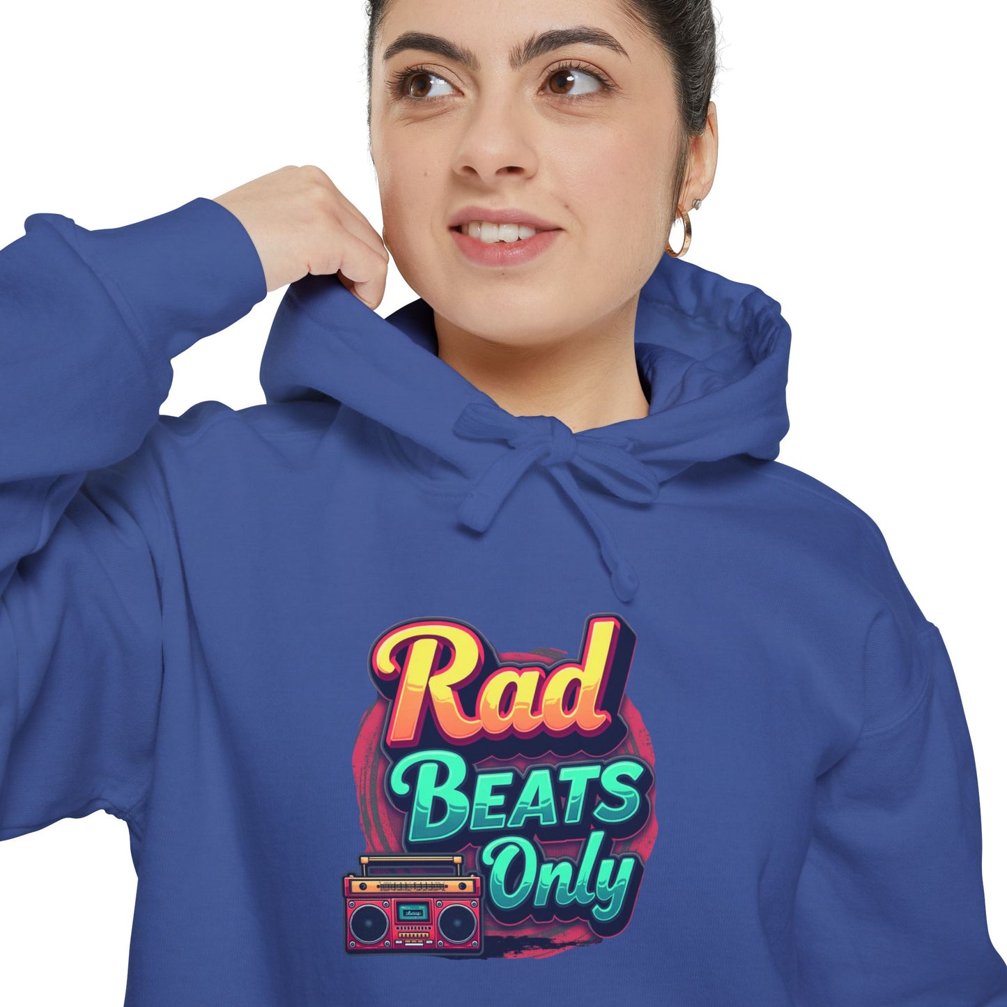 Rad Beats Unisex Hoodie, Music Lover Gift, Fun Retro Apparel, Unique Streetwear, Perfect for Casual Outfits