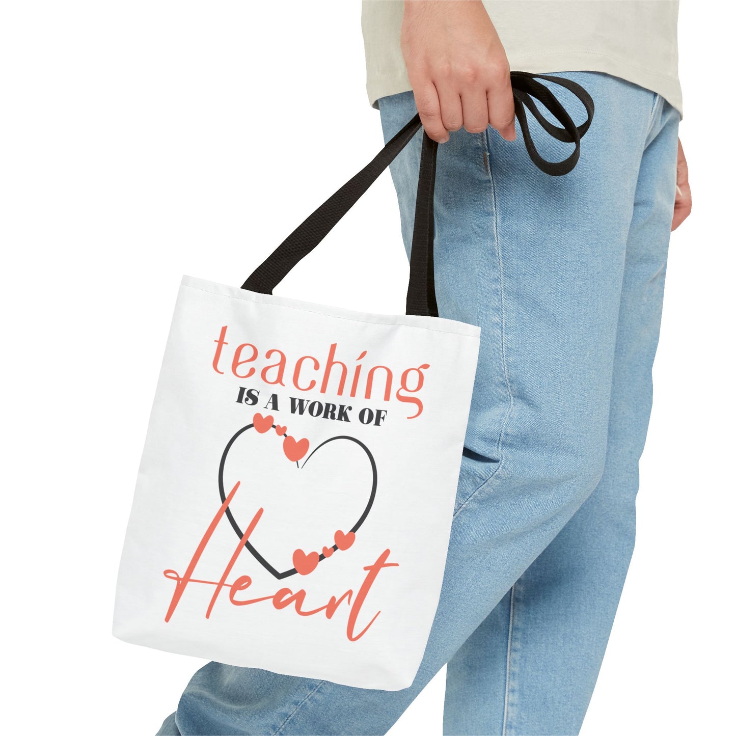 Teaching Tote Bag – A Work of Heart, Perfect for Teachers, Back to School, Classroom Essentials, Gift for Educators, Eco-Friendly Tote