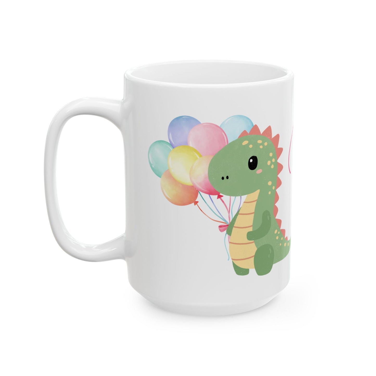 Happy Birthday Dinosaur Ceramic Mug - Fun & Colorful Gift for Kids
