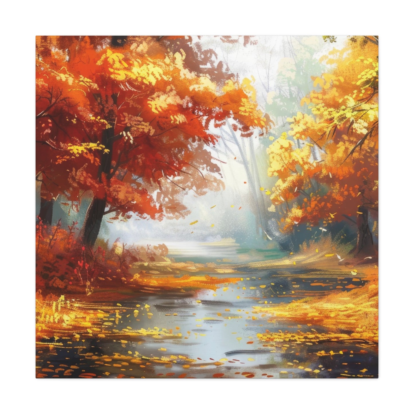 Autumn Serenity Canvas Art, Fall Decor, Nature Wall Art, Seasonal Home Decoration, Cozy Living Room Art