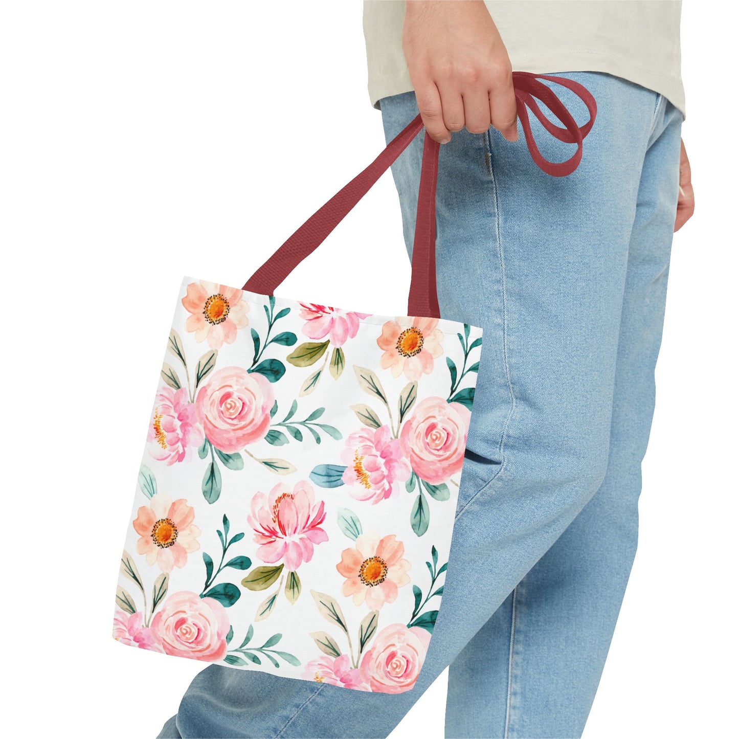 Floral Print Tote Bag, Stylish Shopping, Eco-Friendly Gift, Beach Bag, Floral Tote, Everyday Carryall