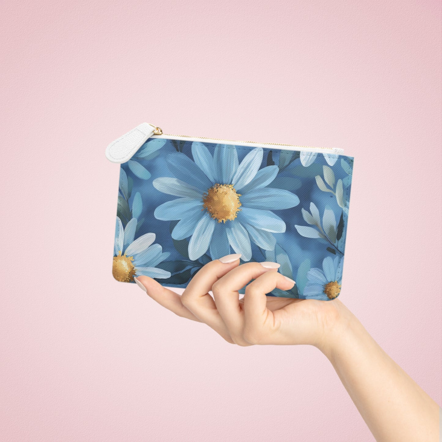 Daisy Floral Mini Clutch Bag - Summer Accessory, Cute Makeup Pouch, Gift for Her, Stylish Wallet for Travel, Chic Evening Bag