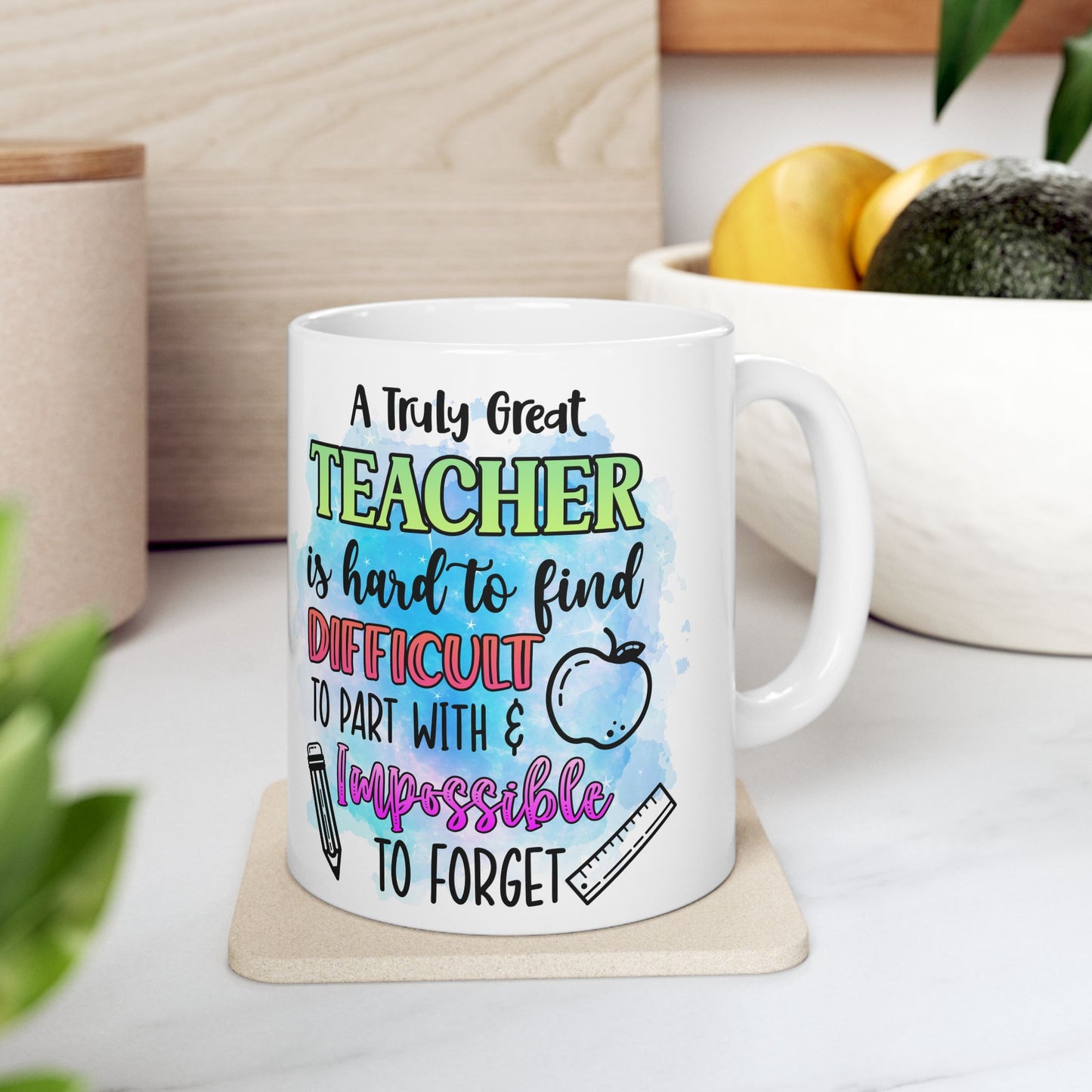 Teacher Appreciation Ceramic Mug, Great Gift for Teachers, Fun Birthday Mug, Classroom Decor, Inspirational Drinkware