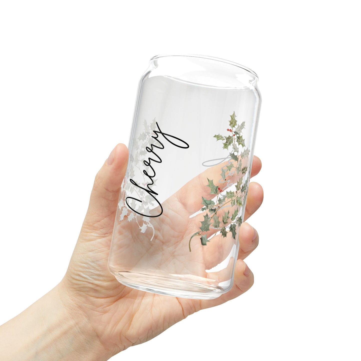 Stylish Glass Sipper with Straw - Cherry Blossom Design, Save the Earth, Drinkware, Eco-friendly Gift, Summer Vibes, Home Decor