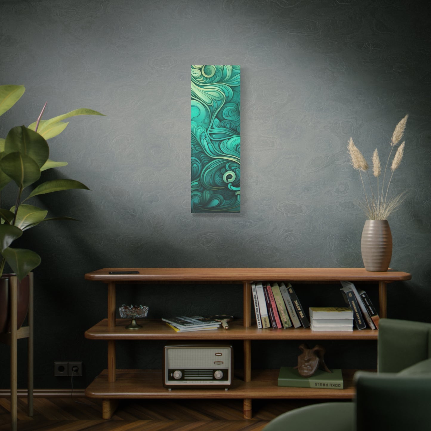 Artistic Stretched Canvas Wall Art, Modern Home Décor, Abstract Swirl Design, Living Room Decoration, Unique Gift for Art Lovers