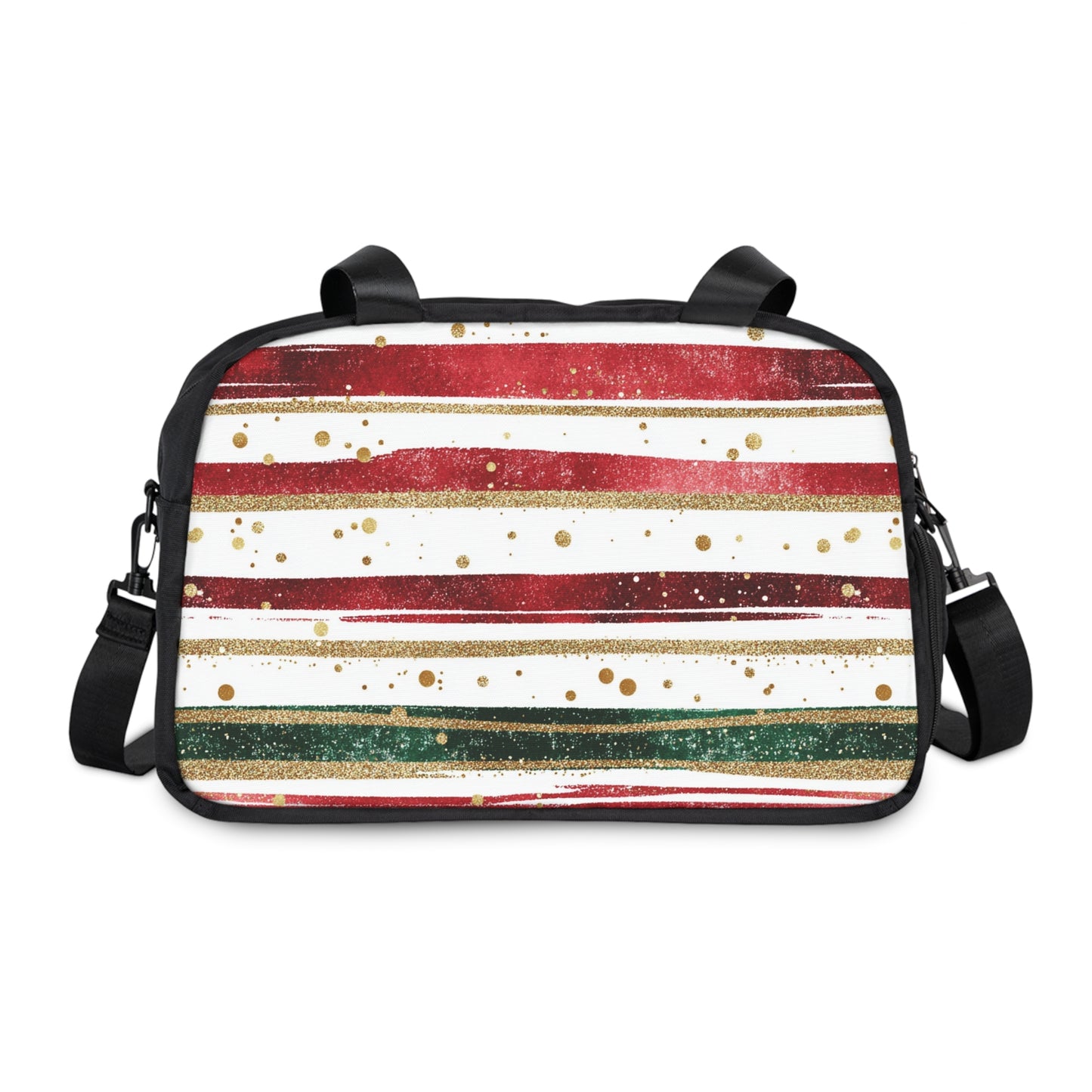 Chic Fitness Handbag with Festive Stripes, Gym Bag, Sports Tote, Holiday Workout Accessory, Stylish Travel Bag, Fitness Gifts