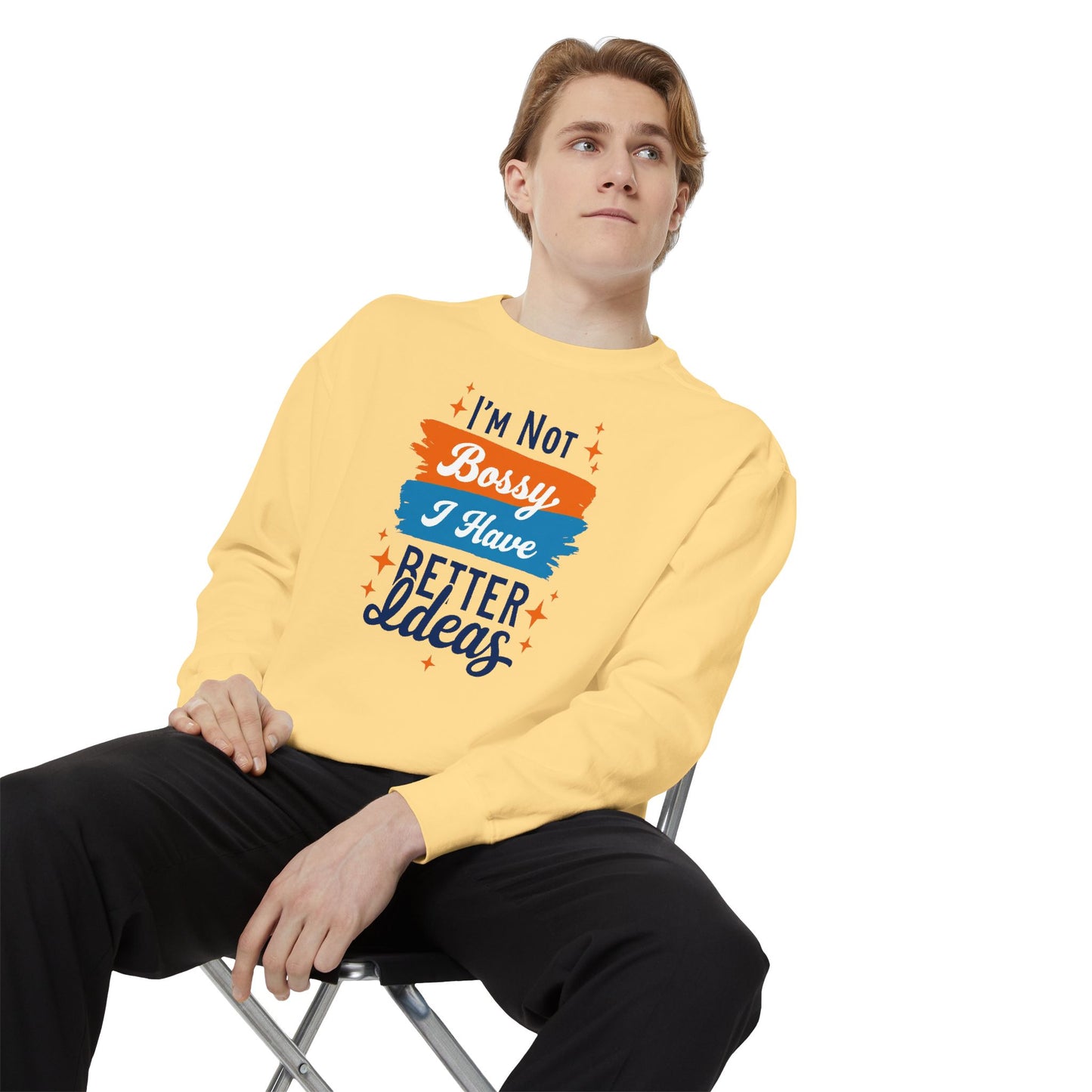 Bossy Ideas Unisex Sweatshirt - Cozy Gift for Friends, Funny Casual Wear, Unique Birthday Present, Relaxed Fit, Cool Motivational Apparel
