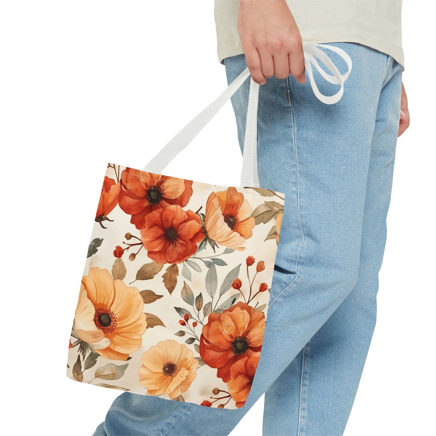 Floral Tote Bag - Boho Chic Reusable Shopping Bag, Gift for Her, Summer Beach Bag, Eco-Friendly Carryall, Everyday Handbag