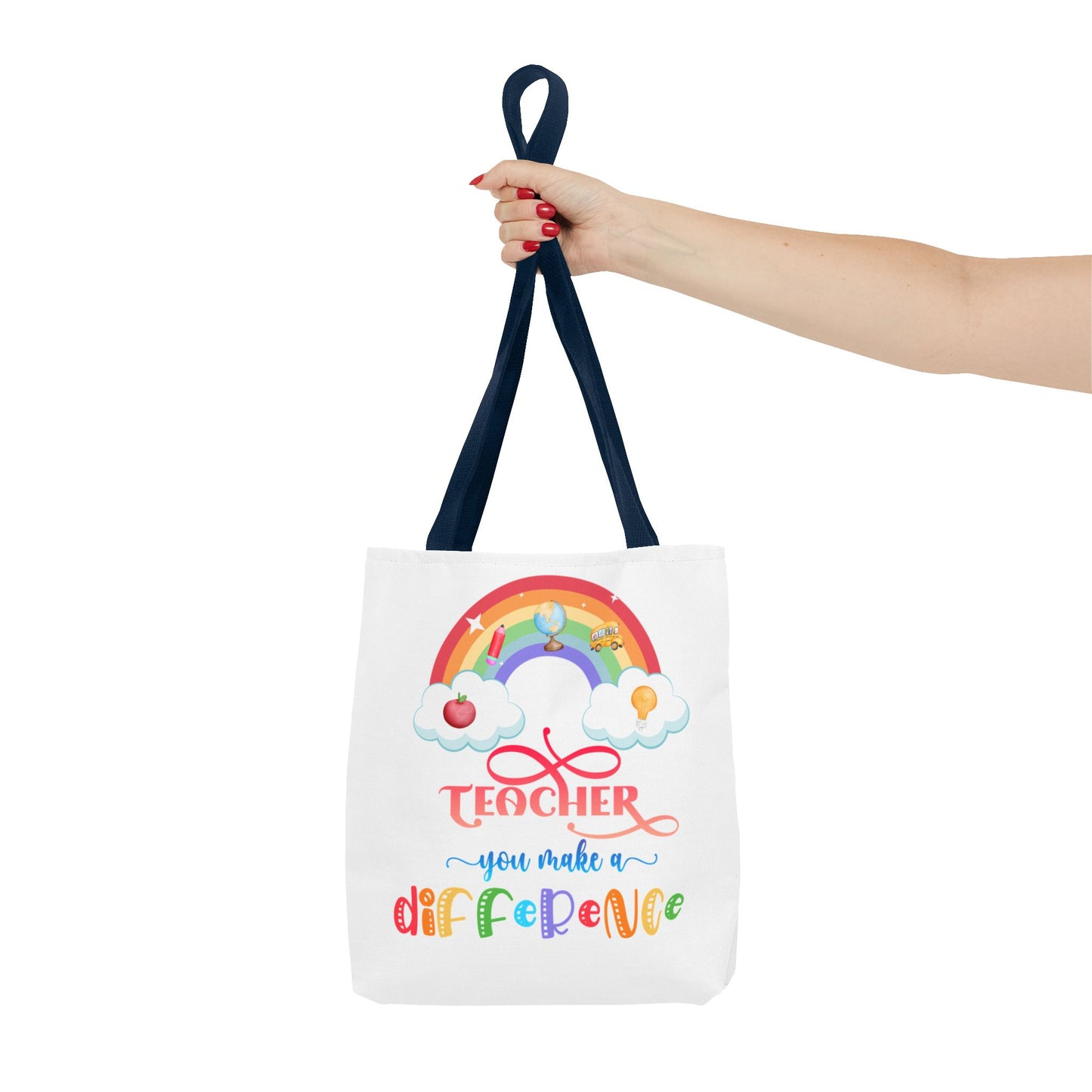 Teacher Appreciation Tote Bag, Inspirational Gift for Educators, Rainbow Design, School Bag, End of Year Present, Birthday Gift