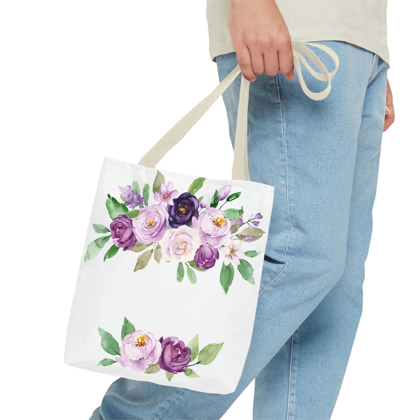 Floral Tote Bag, Stylish Market Bag, Spring Gift, Eco-Friendly Shopping Bag, Flower Print, Birthday Present, Lightweight Carryall