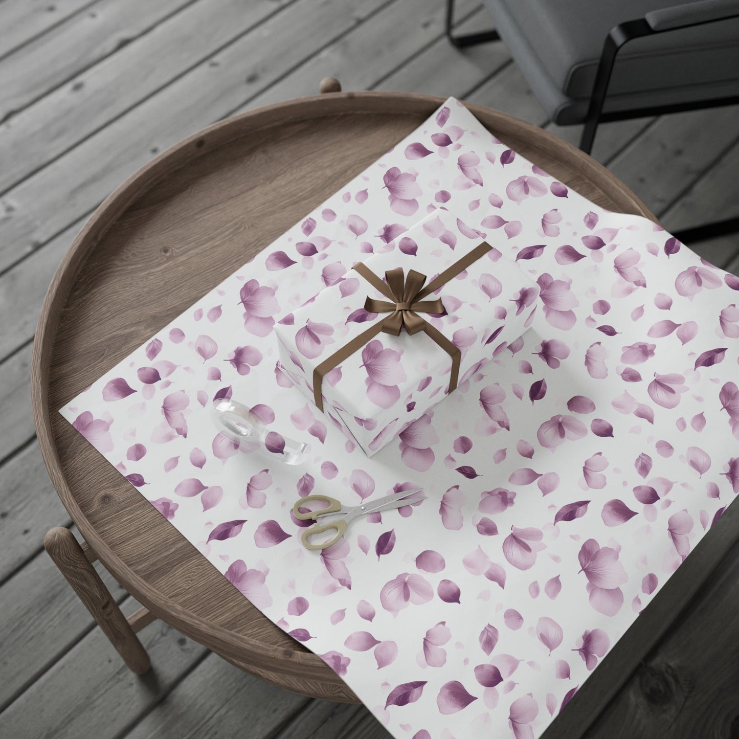 Elegant Floral Wrapping Paper, Gift Wrap for Weddings, Birthdays, and Special Occasions, Light Purple Petal Design