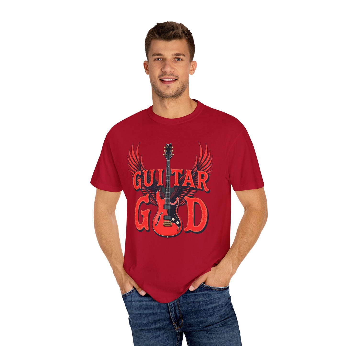 Guitar God T-Shirt, Music Lover Gift, Unisex Graphic Tee, Rock & Roll Apparel, Concert Outfit, Gift for Musicians